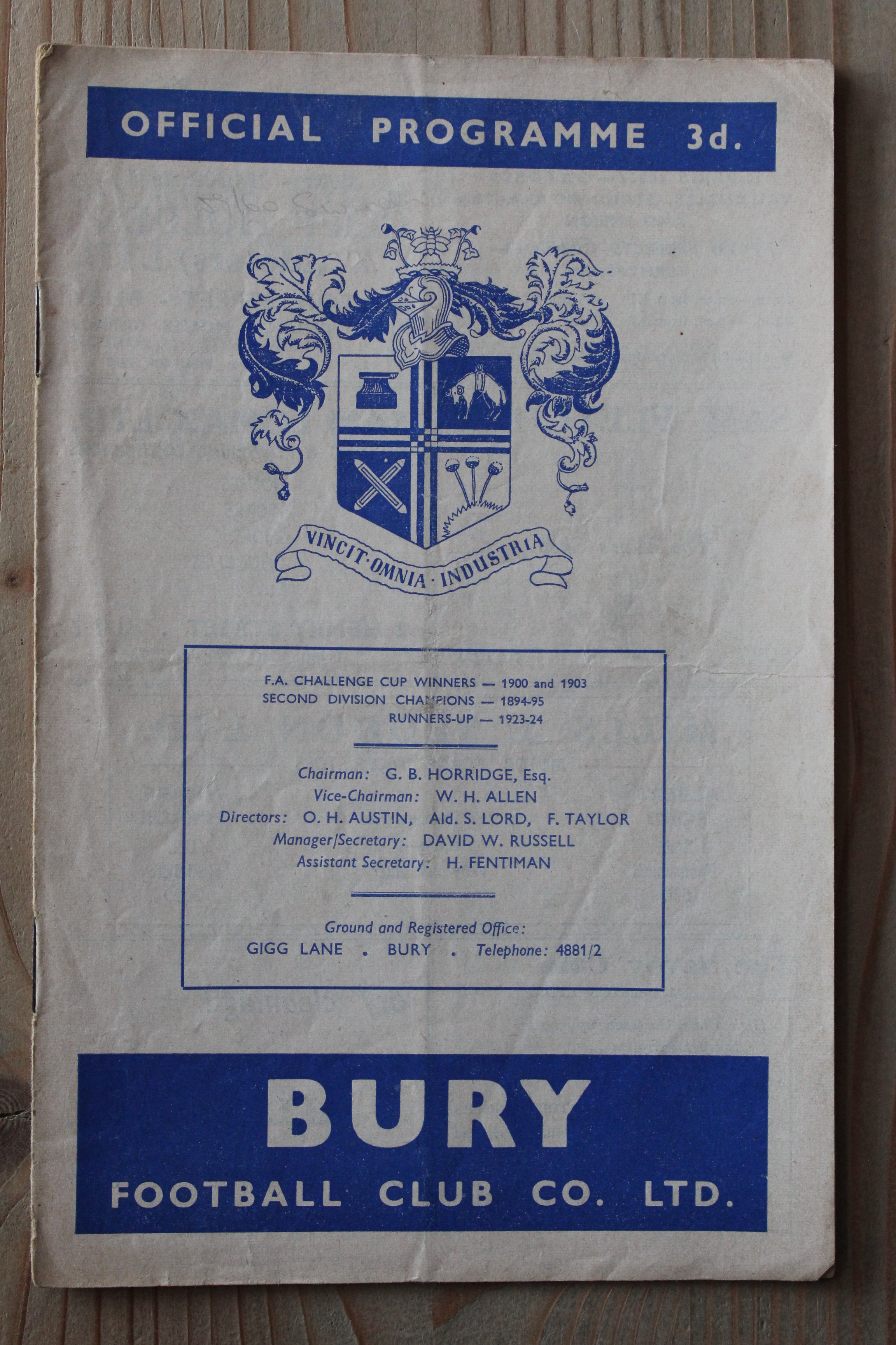 Bury FC v Swindon Town FC