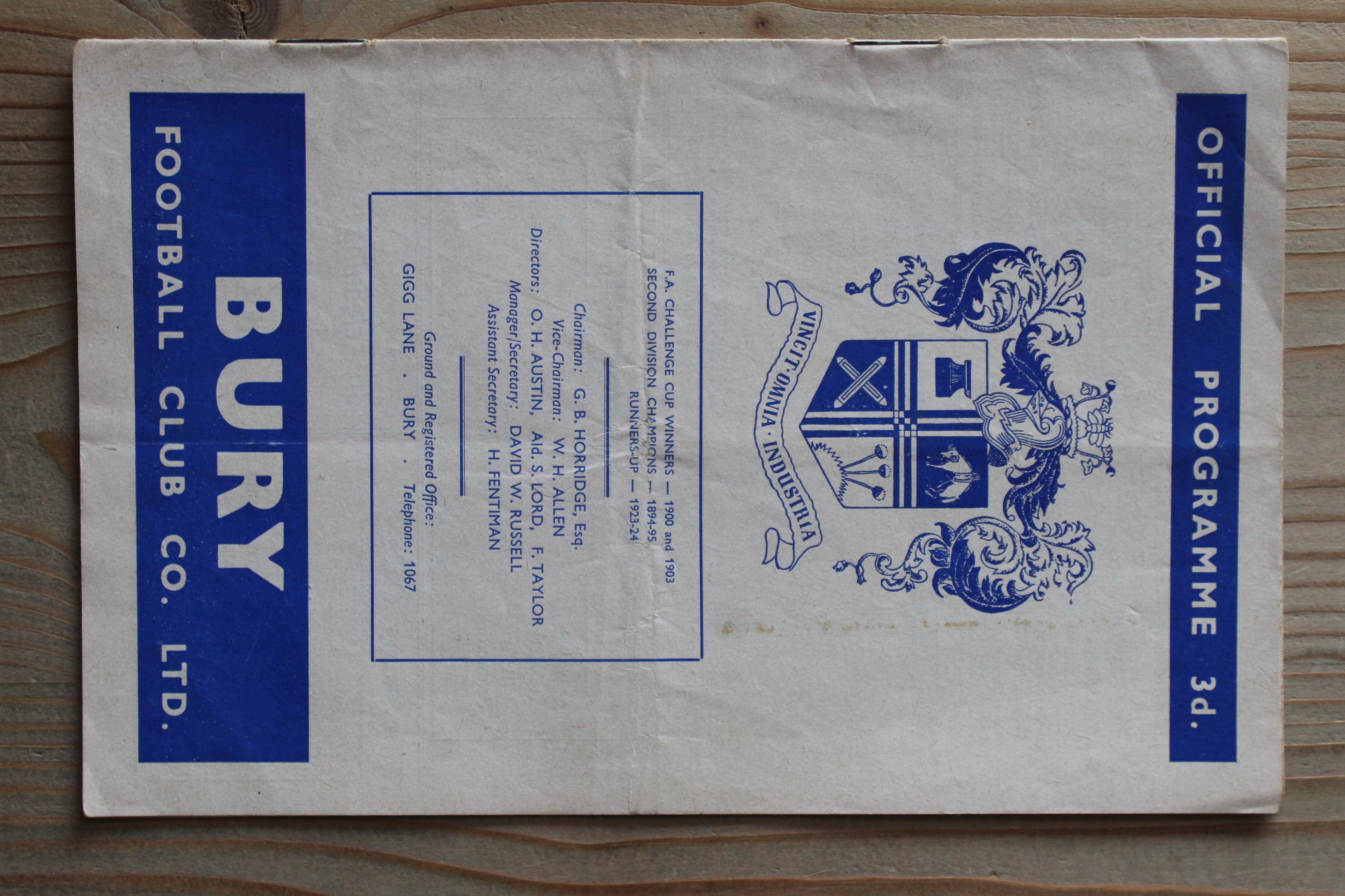 Bury FC v Bournemouth & Boscombe