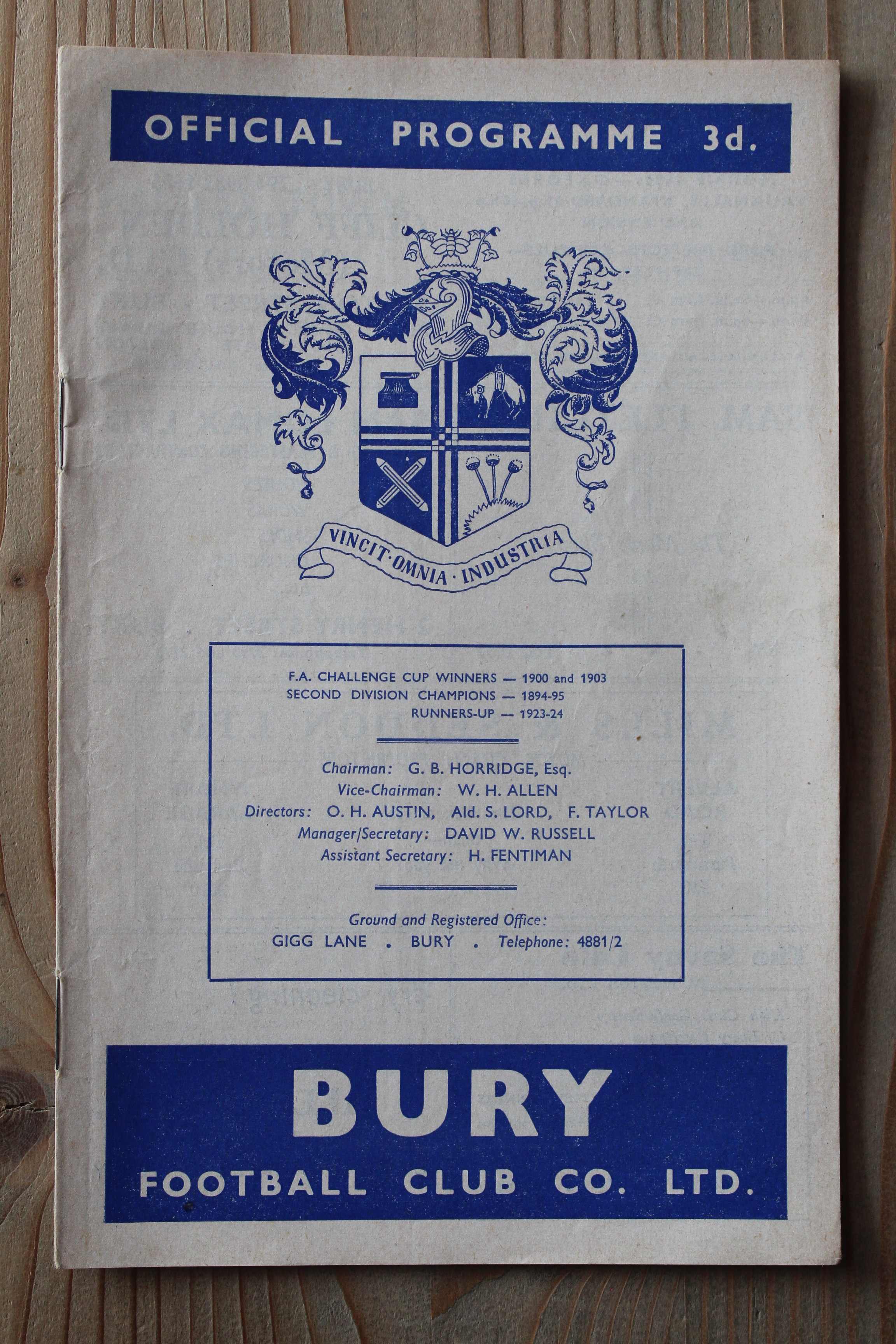 Bury FC v Halifax Town A.F.C
