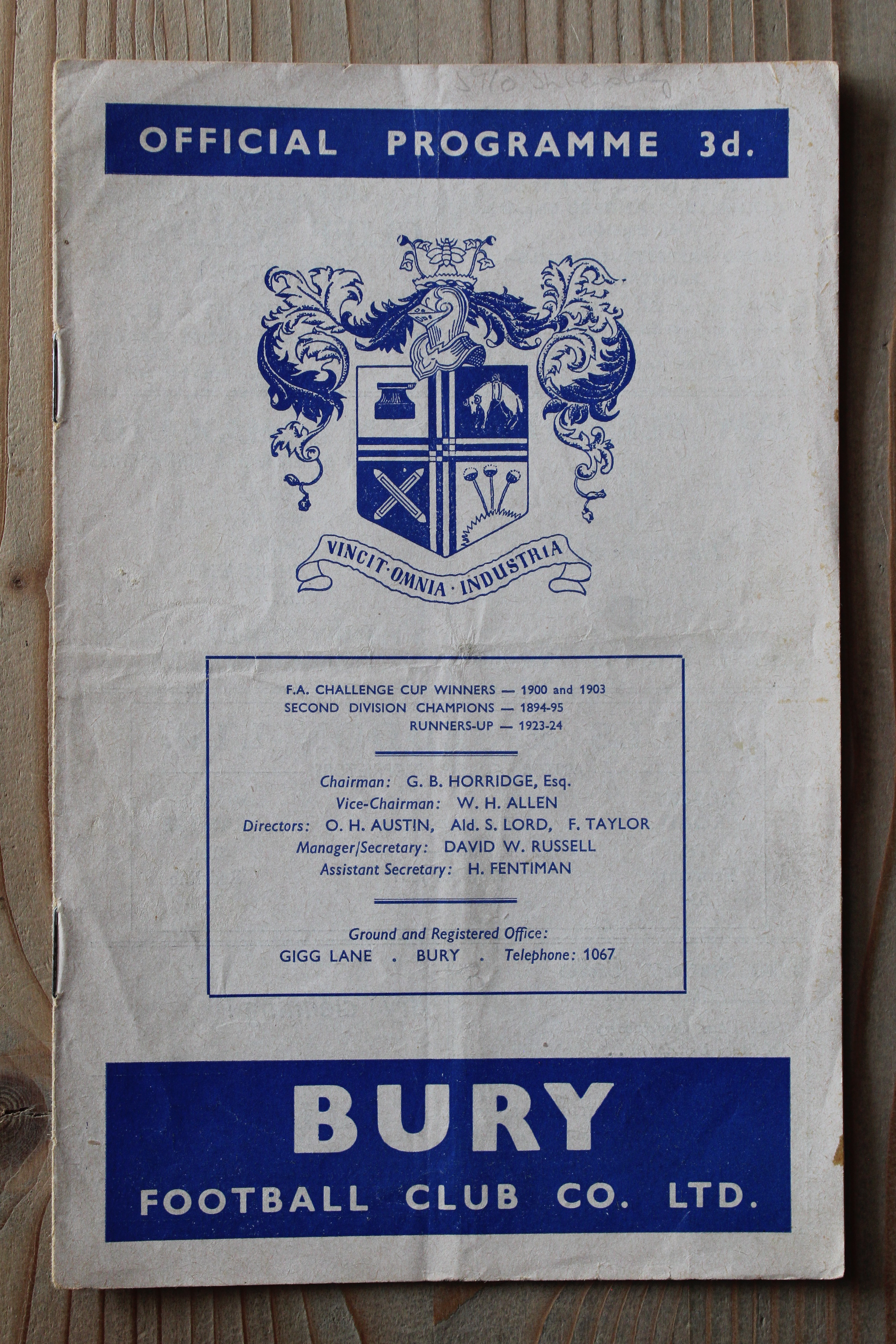Bury FC v Shrewsbury Town FC