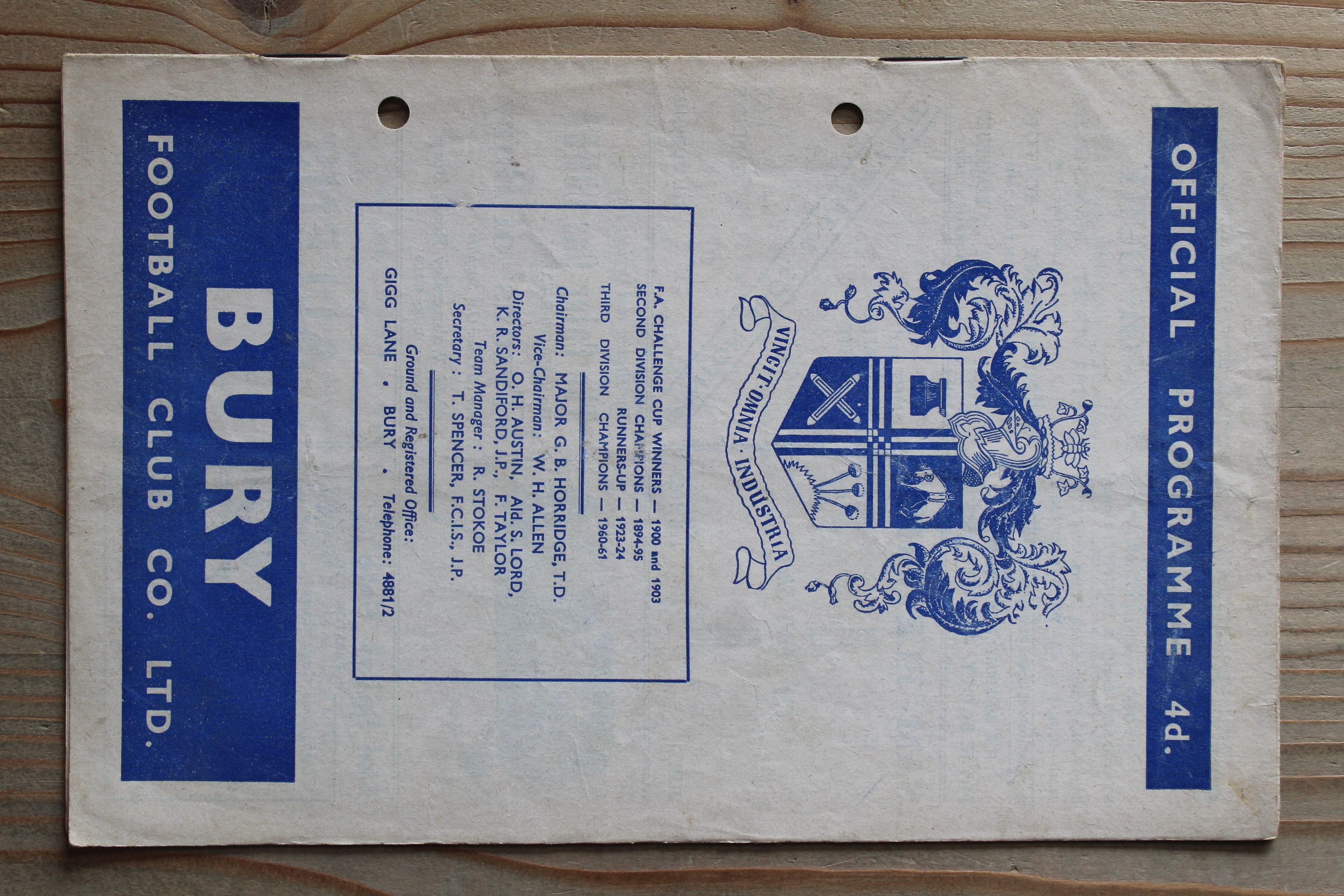 Bury FC v Derby County FC