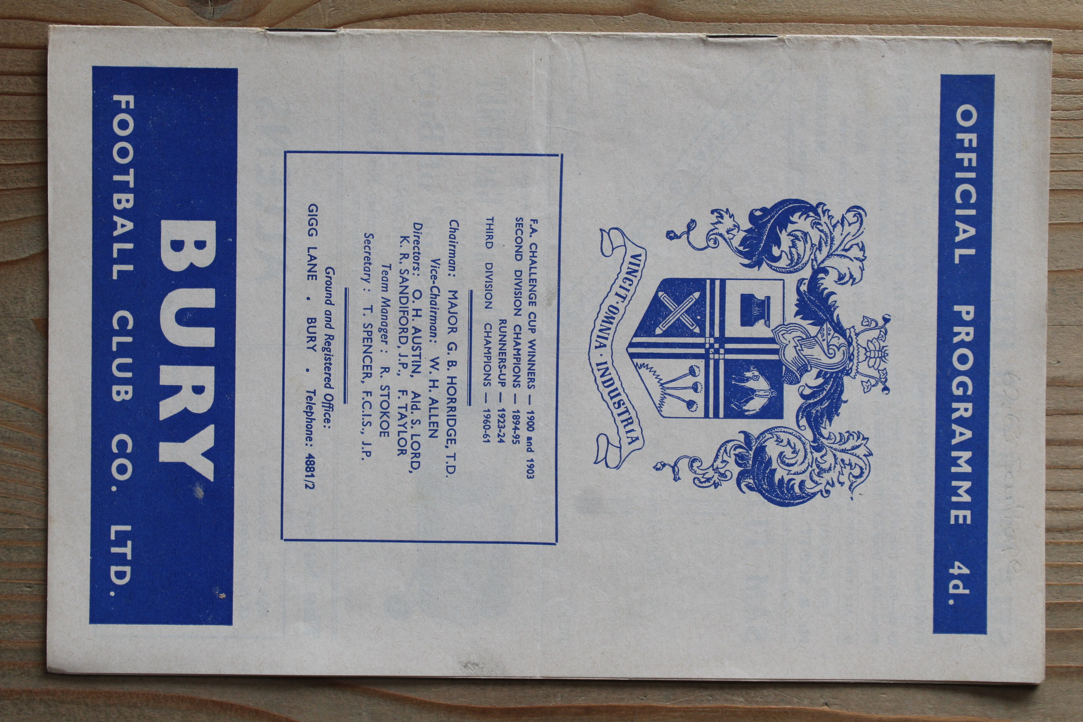Bury FC v Scunthorpe United FC