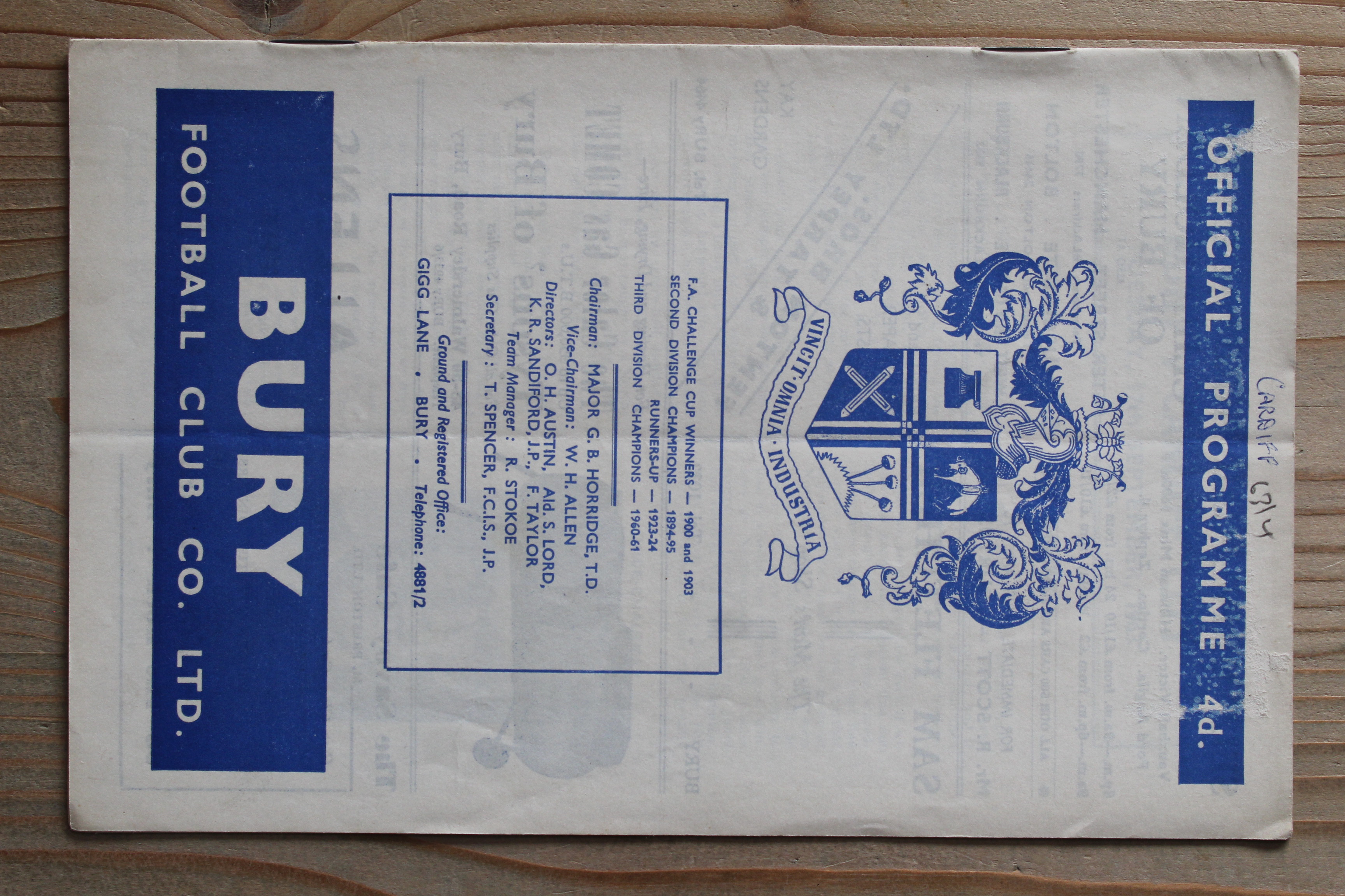 Bury FC v Cardiff City FC