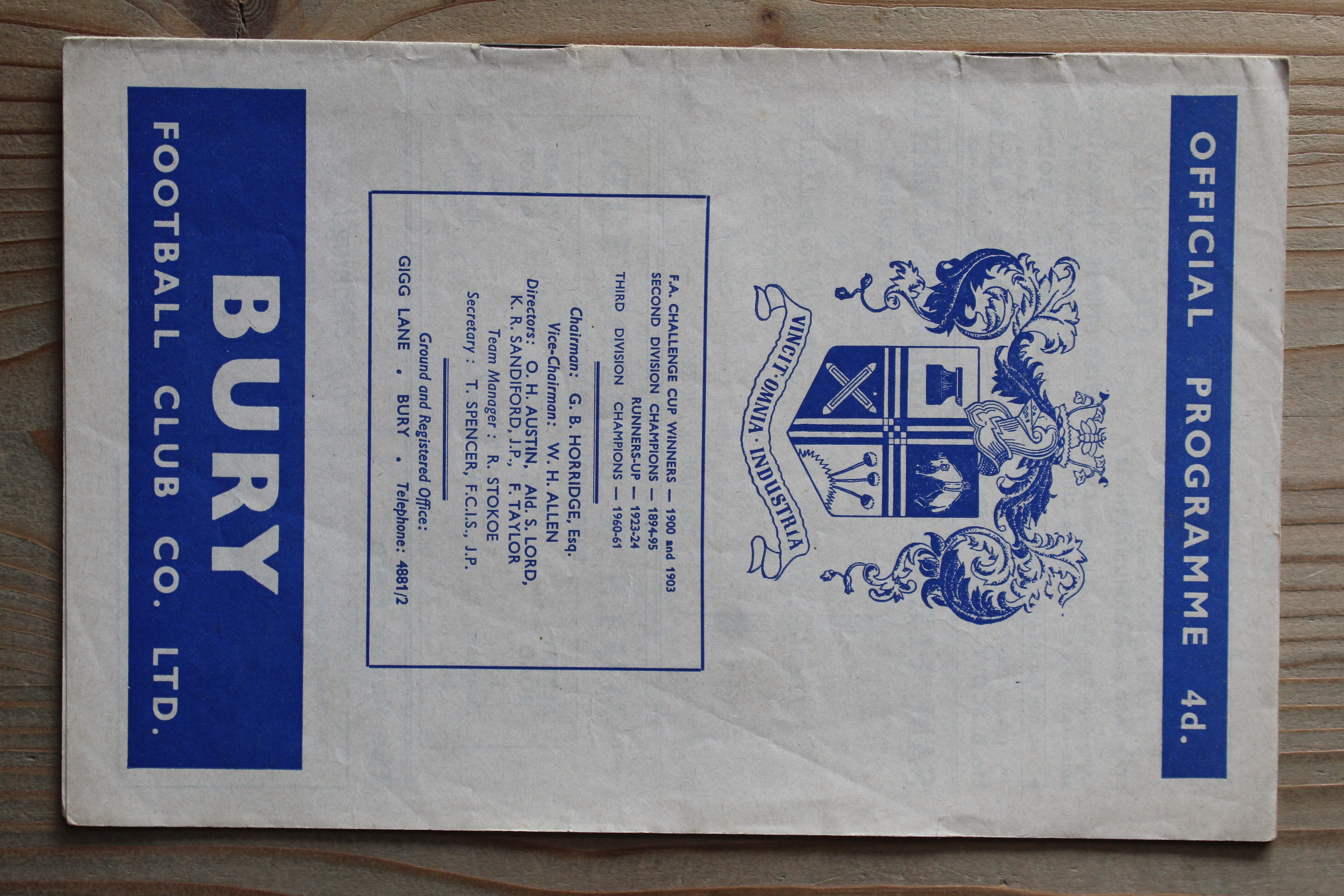 Bury FC v Huddersfield Town FC