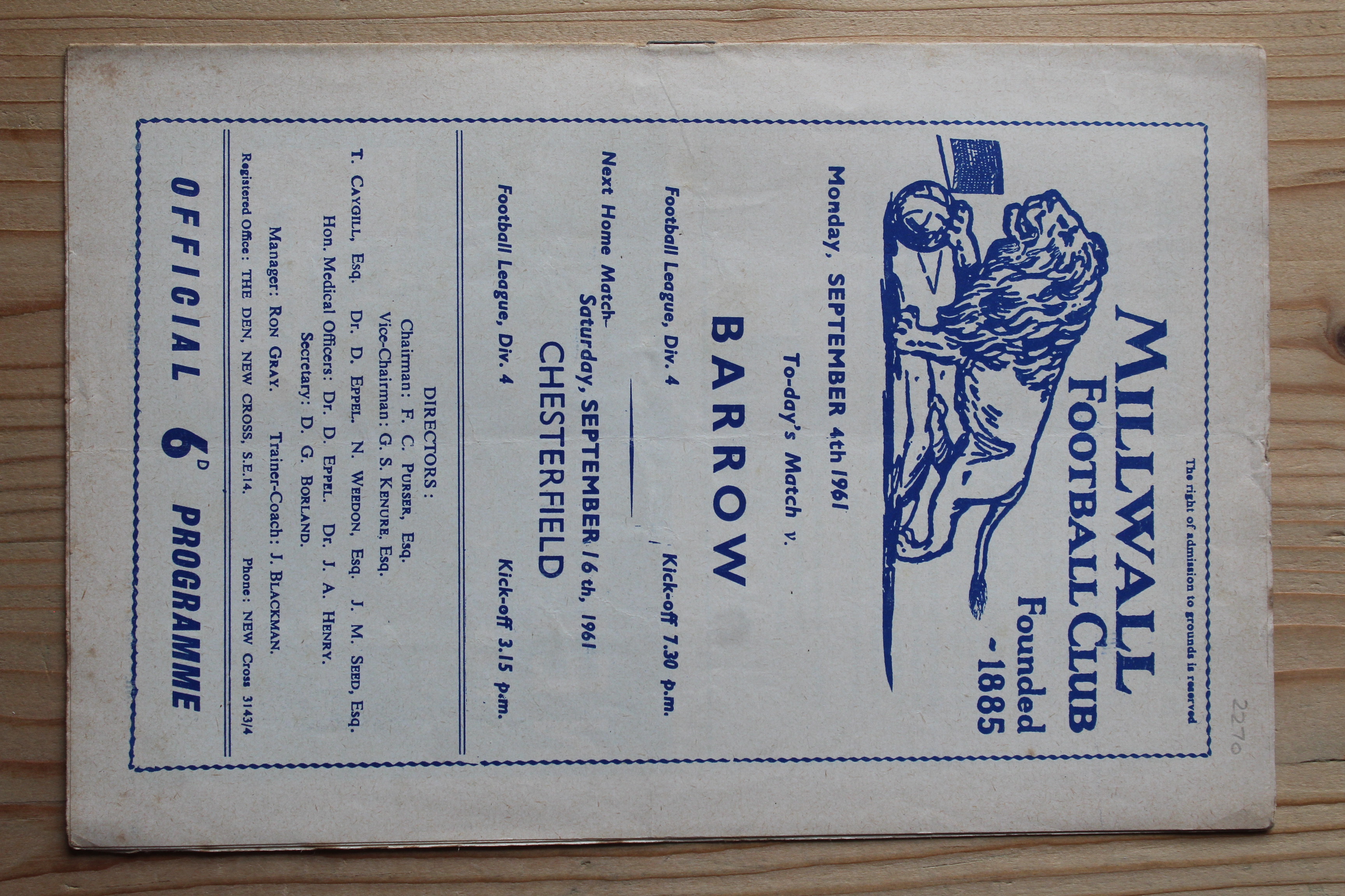 Millwall FC v Barrow