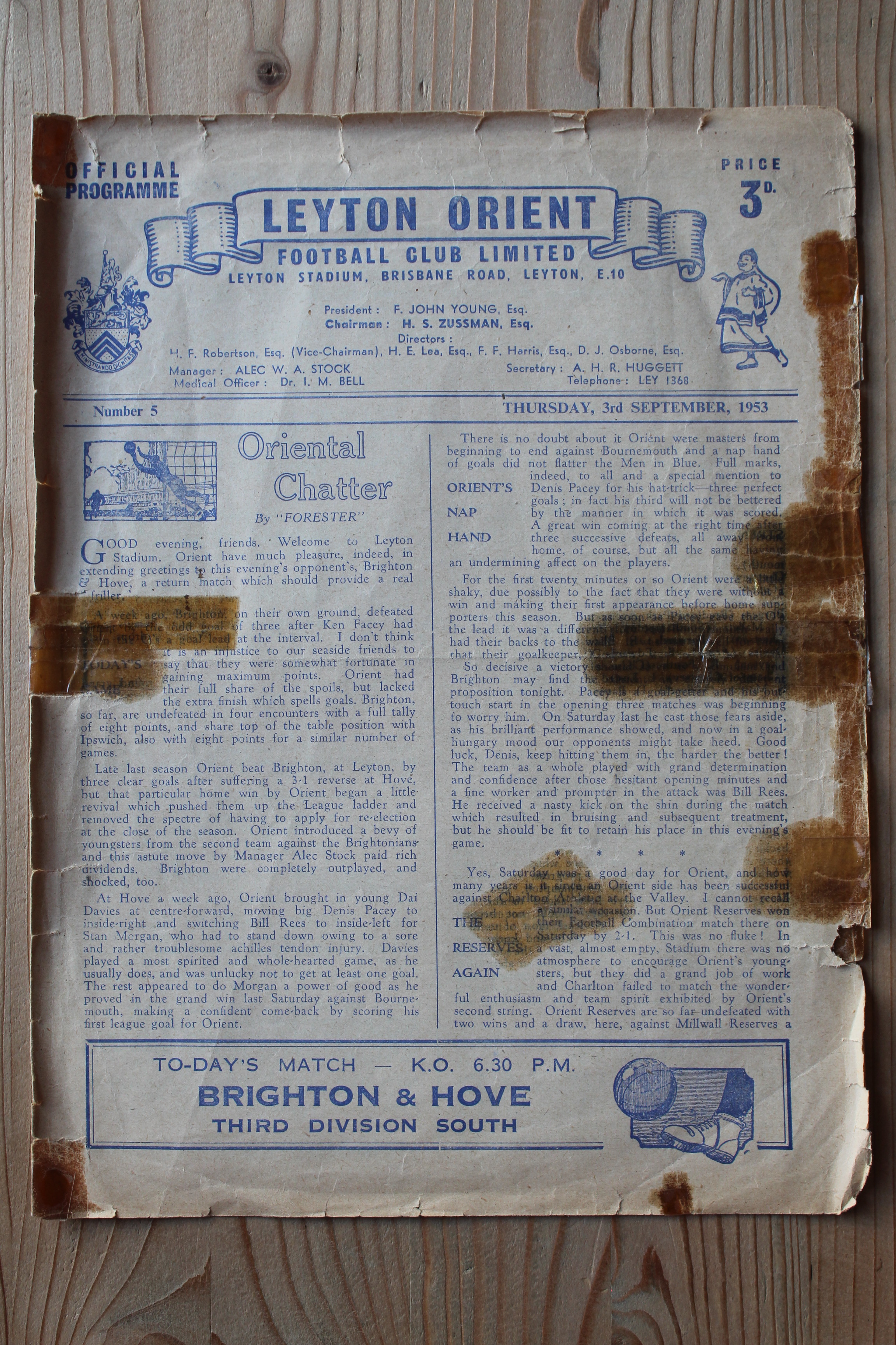 Leyton Orient FC v Brighton & Hove Albion FC