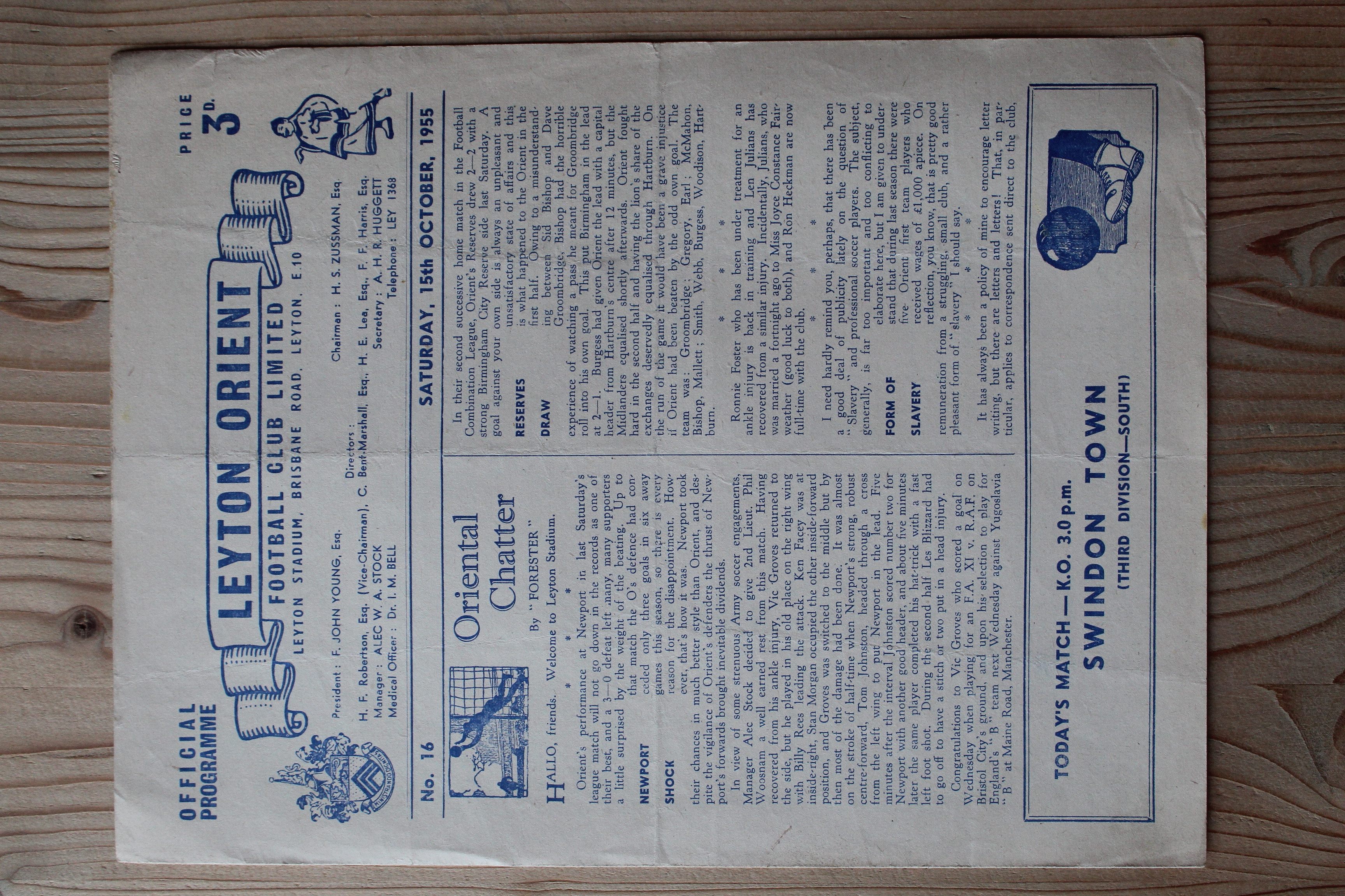 Leyton Orient FC v Swindon Town FC