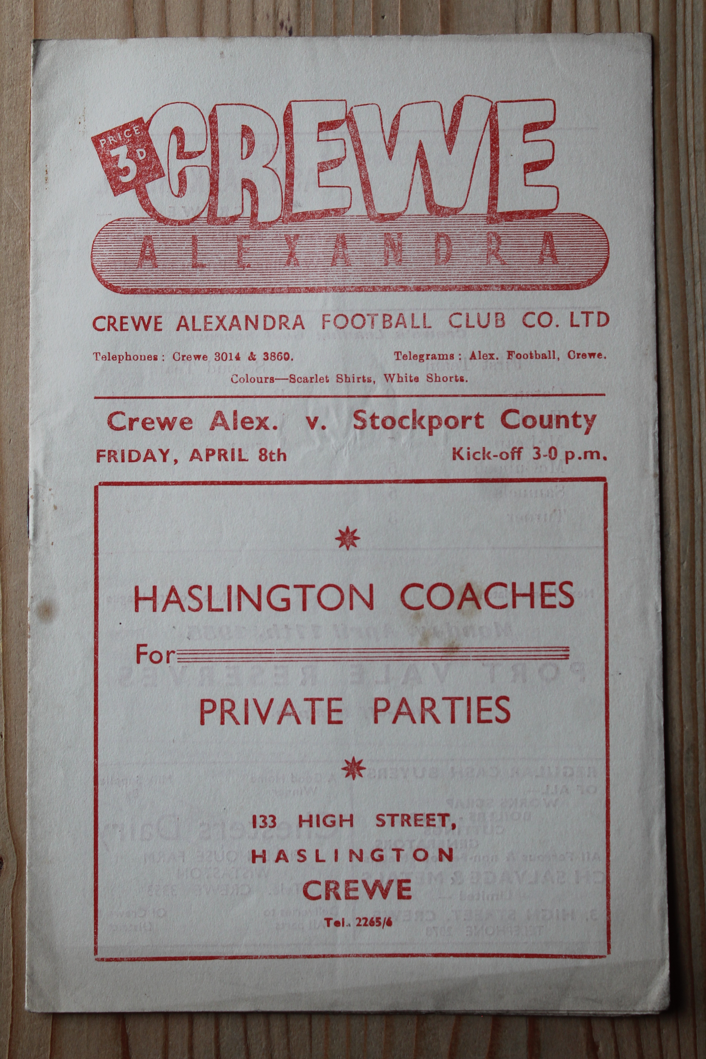 Crewe Alexandra FC v Stockport County FC