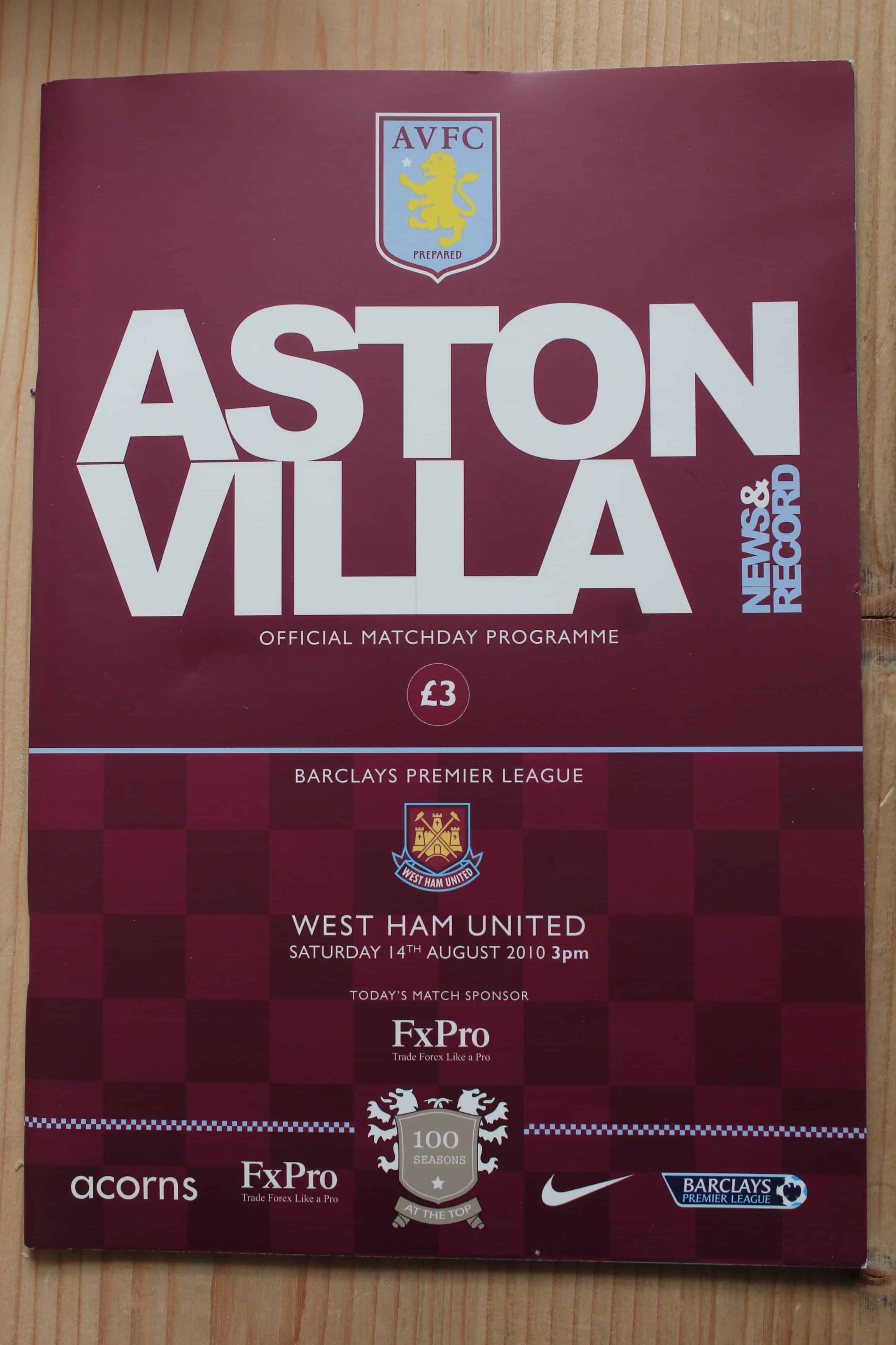 Aston Villa FC v West Ham United FC