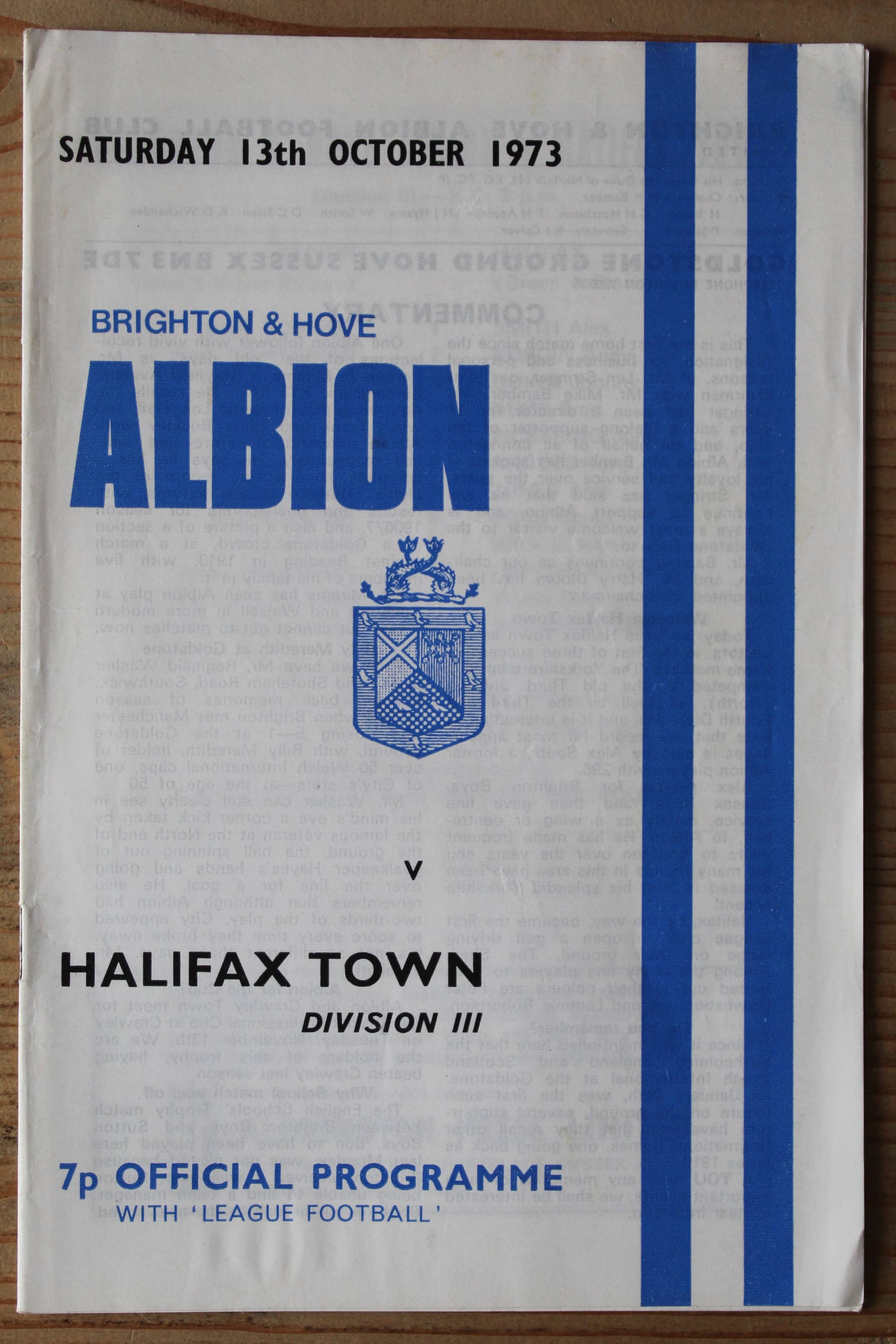 Brighton & Hove Albion FC v Halifax Town A.F.C