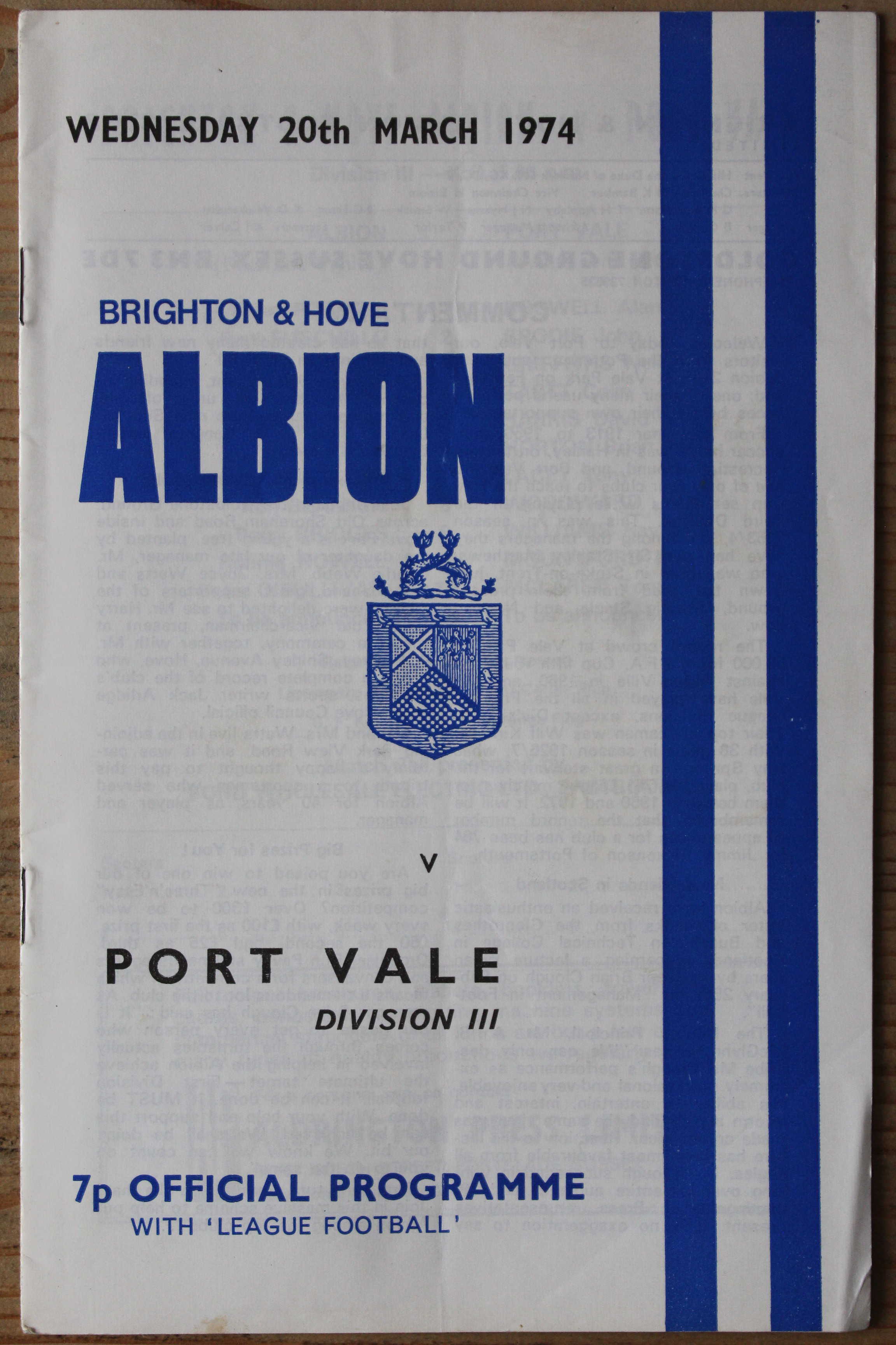 Brighton & Hove Albion FC v Port Vale FC