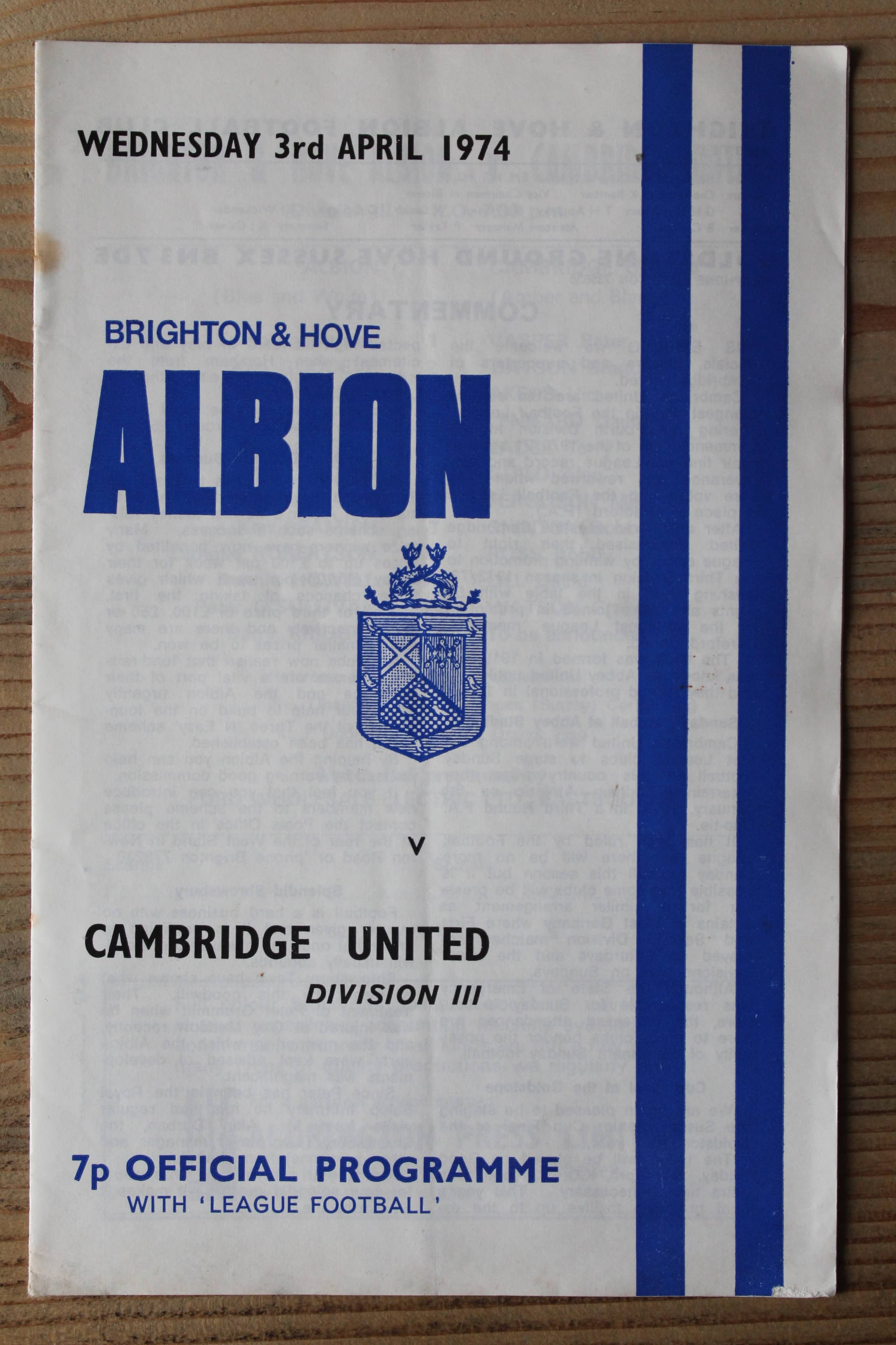 Brighton & Hove Albion FC v Cambridge United FC
