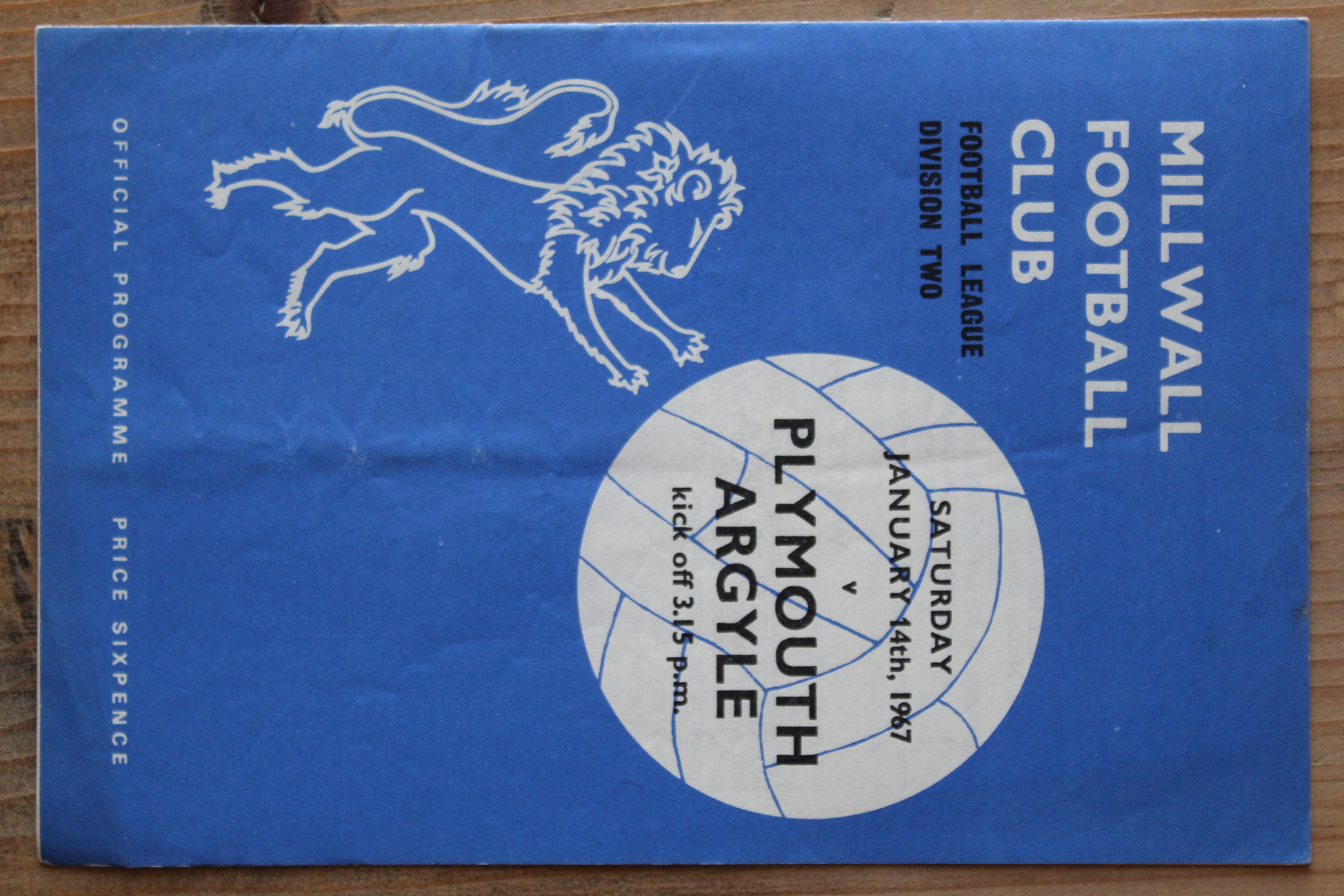 Millwall FC v Plymouth Argyle FC