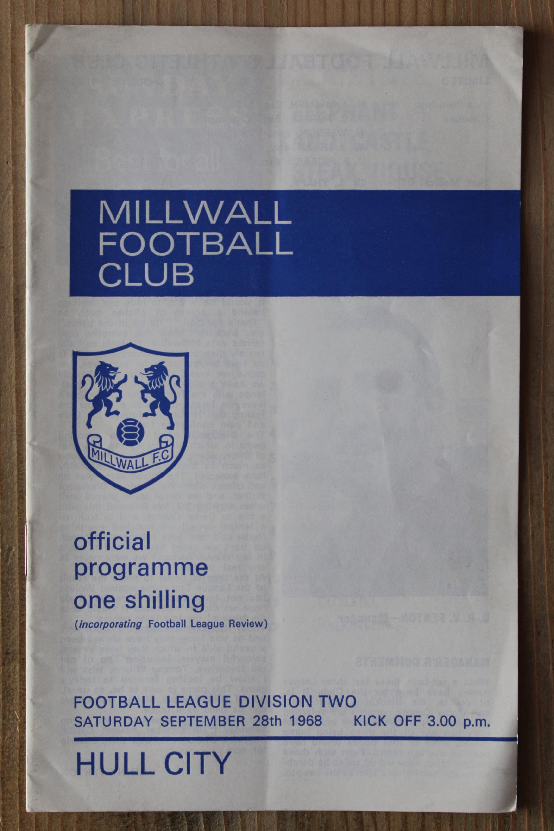 Millwall FC v Hull City FC