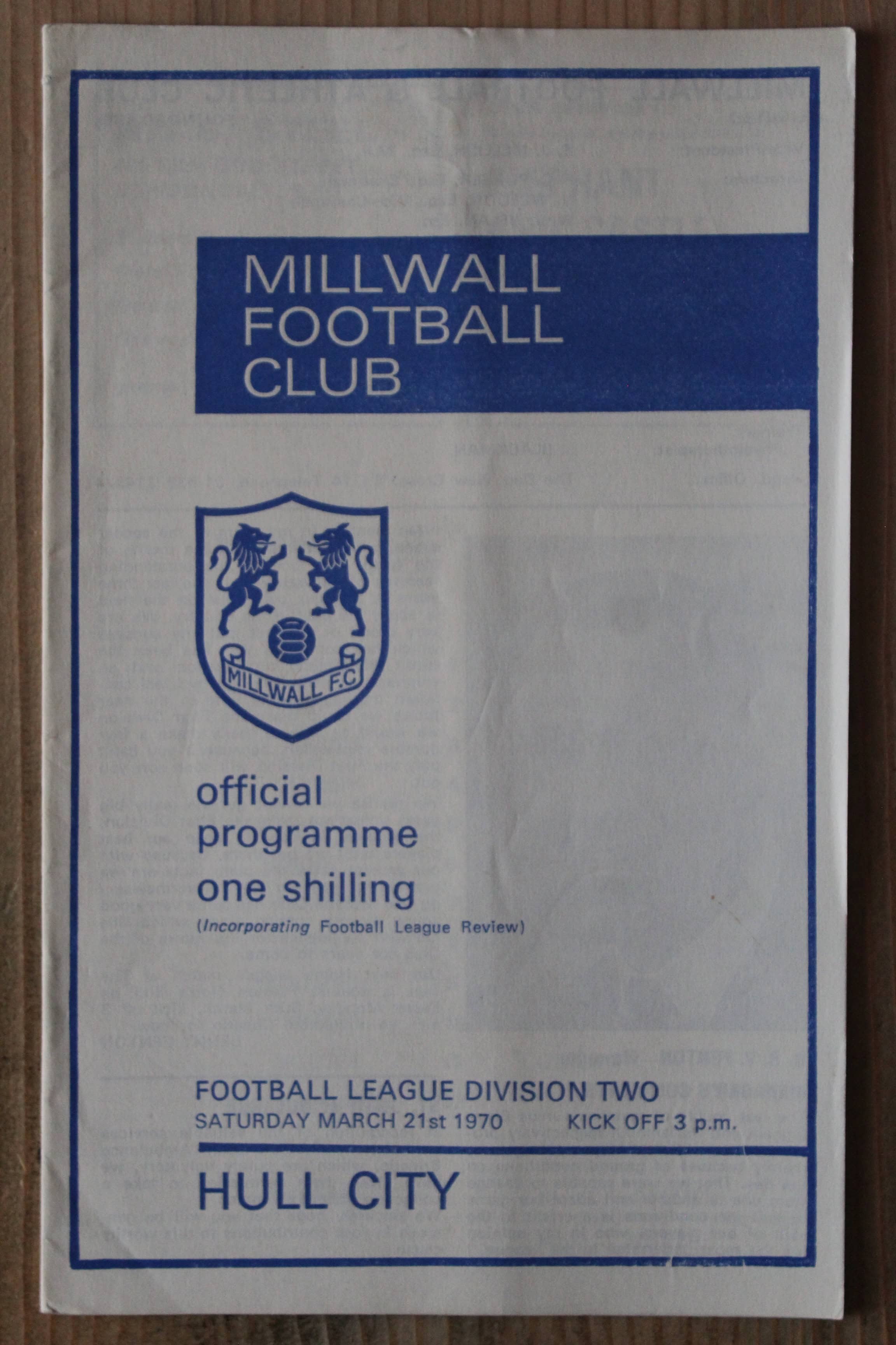 Millwall FC v Hull City FC