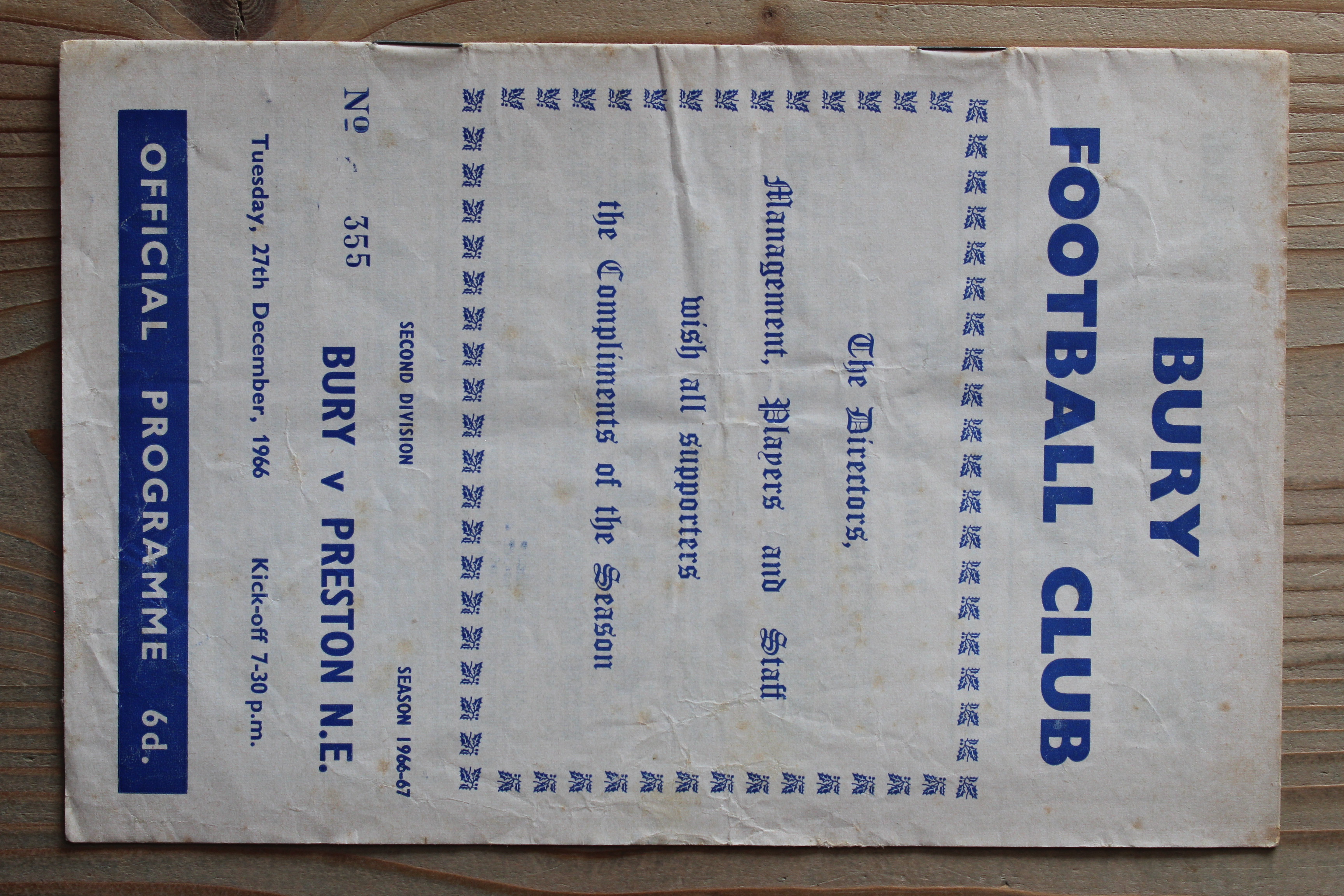 Bury FC v Preston North End FC