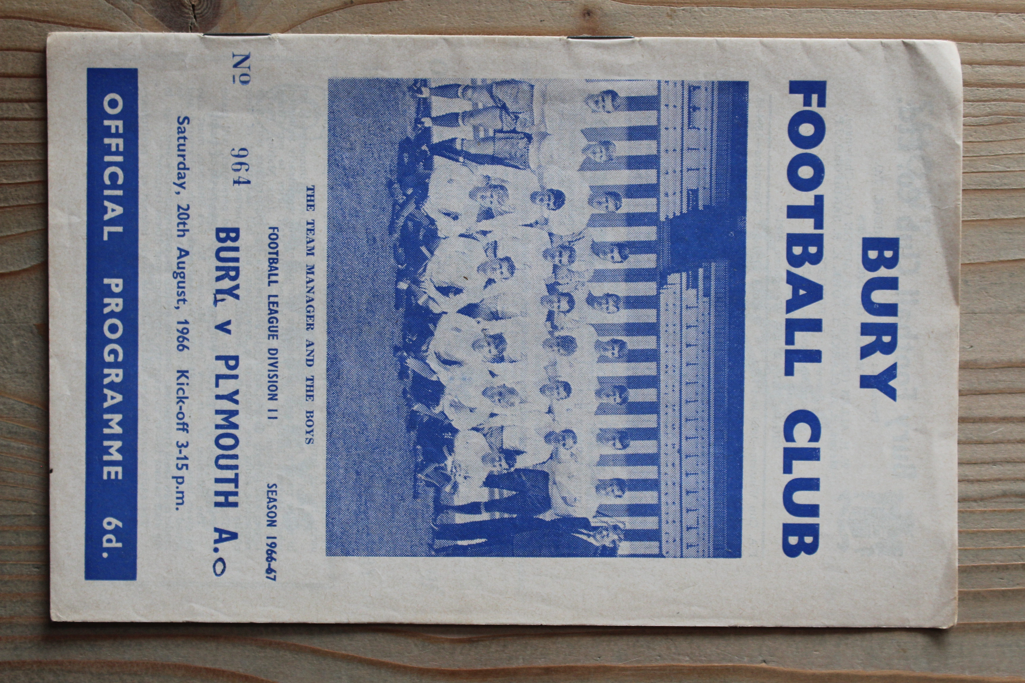 Bury FC v Plymouth Argyle FC