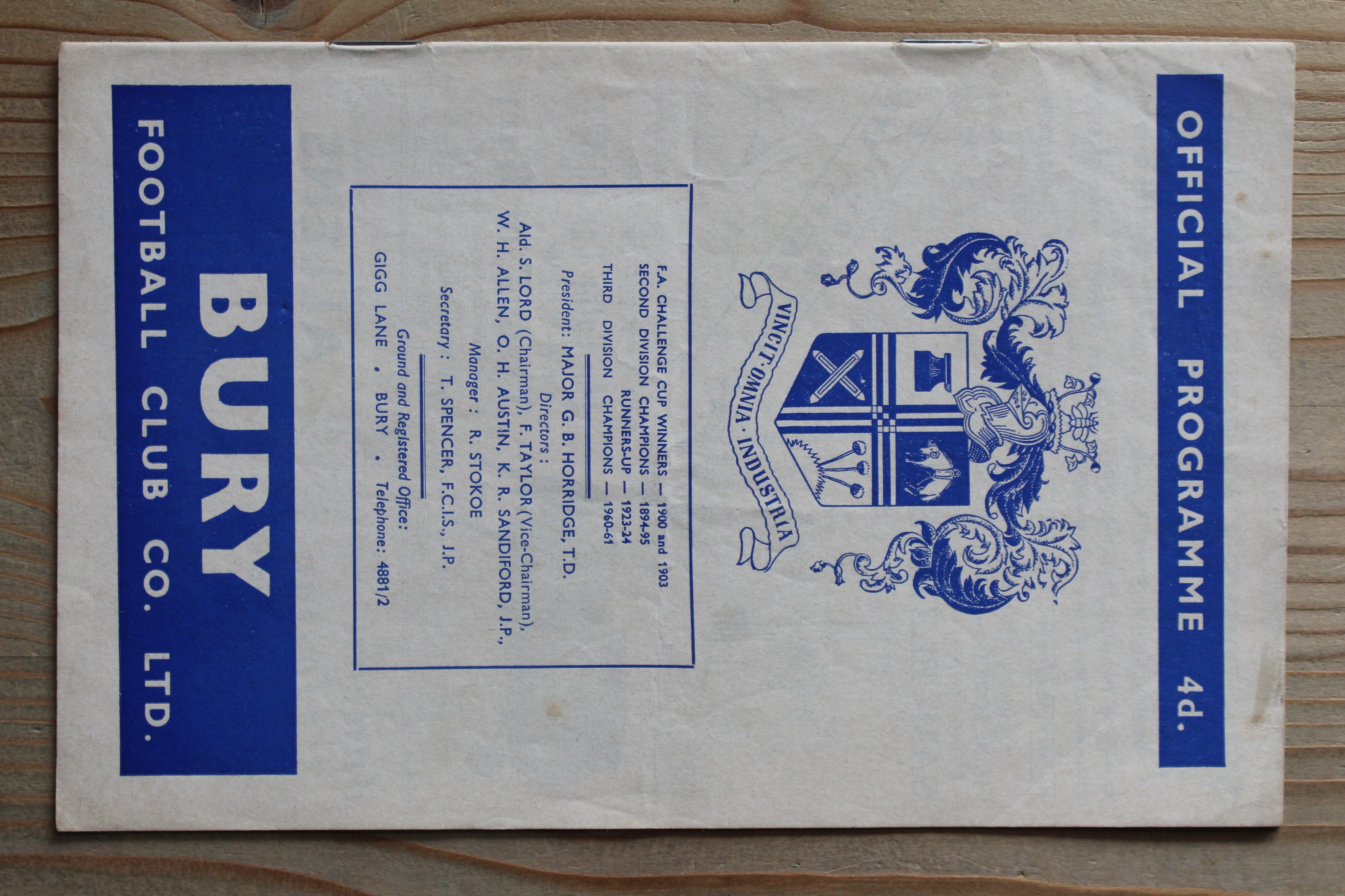 Bury FC v Derby County FC