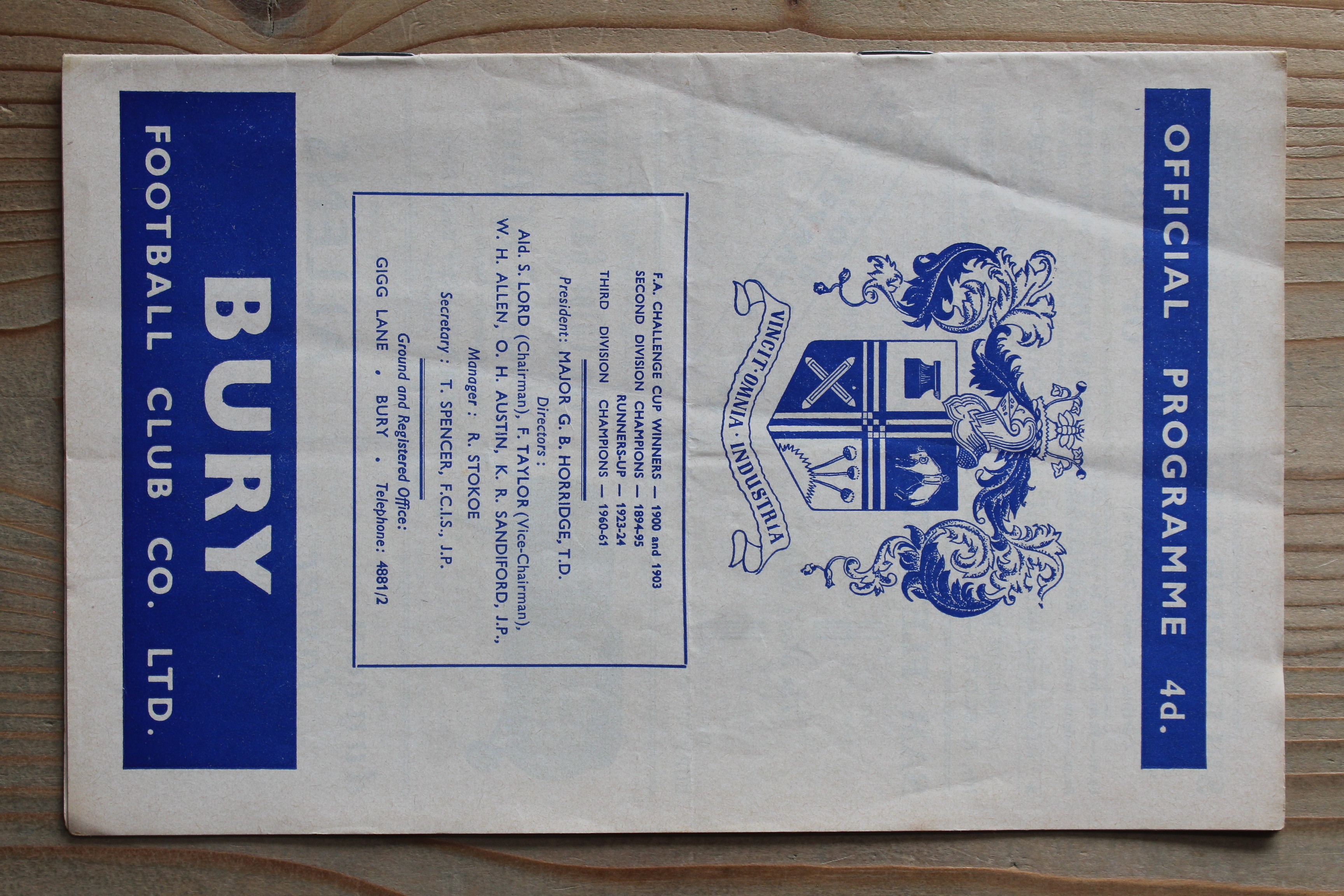 Bury FC v Plymouth Argyle FC
