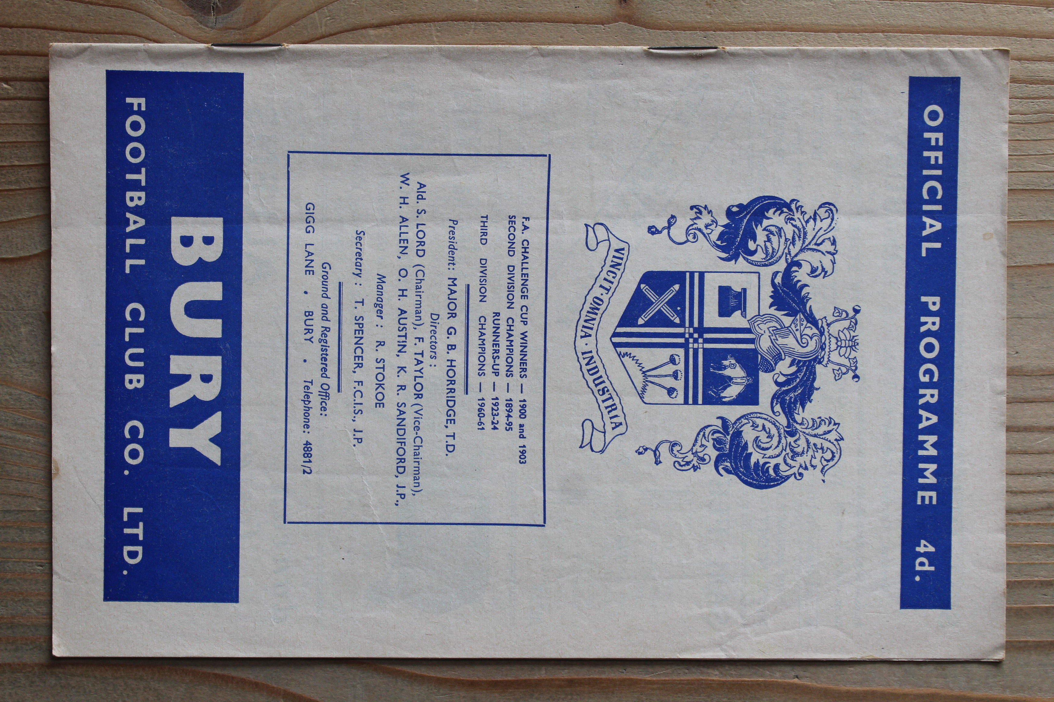 Bury FC v Leyton Orient FC
