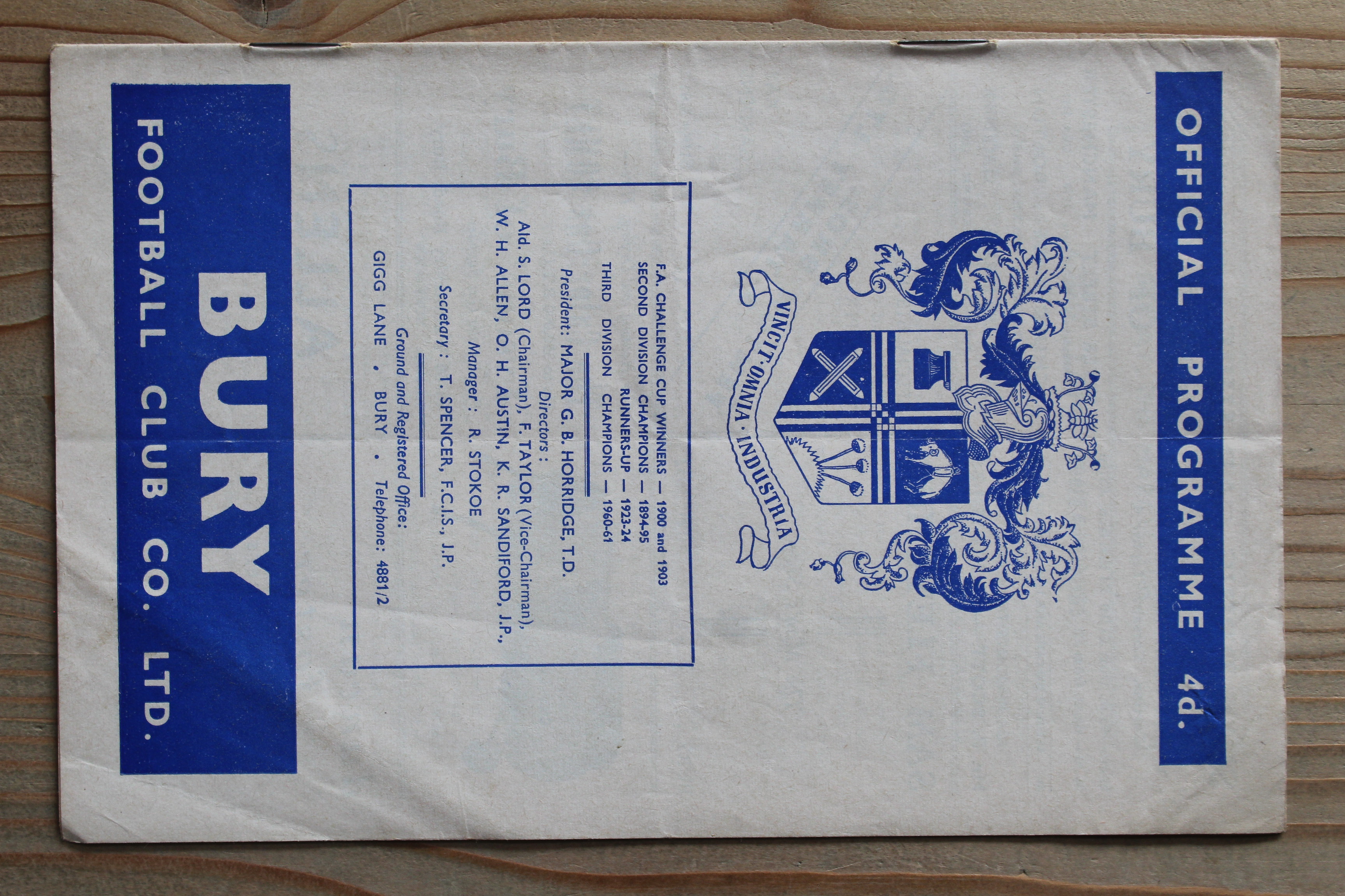 Bury FC v Huddersfield Town FC