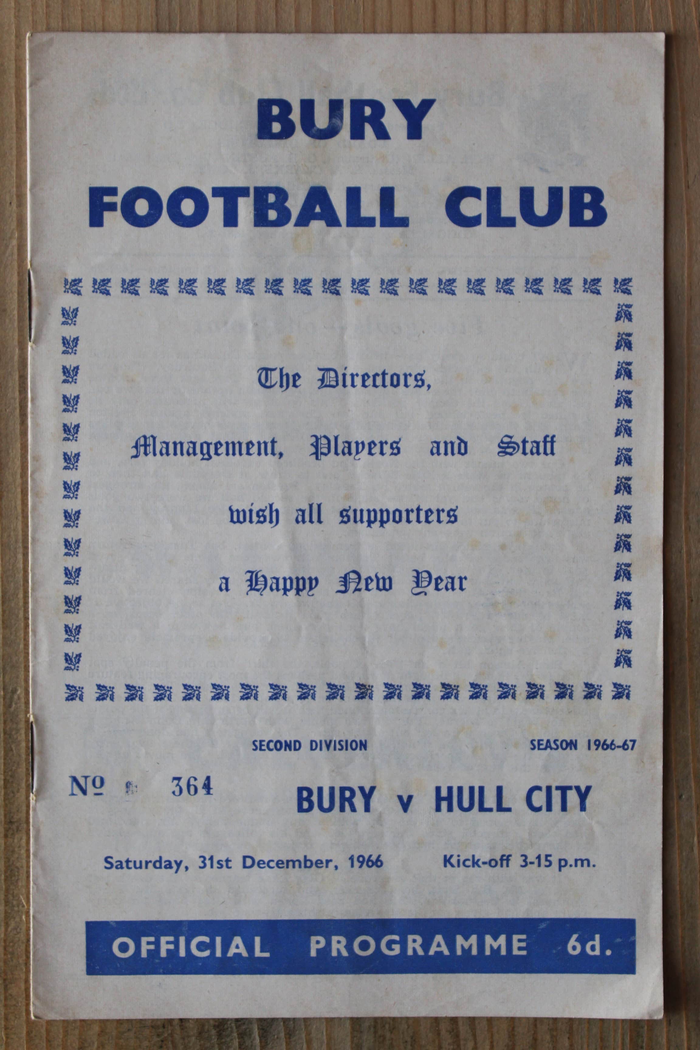 Bury FC v Hull City FC