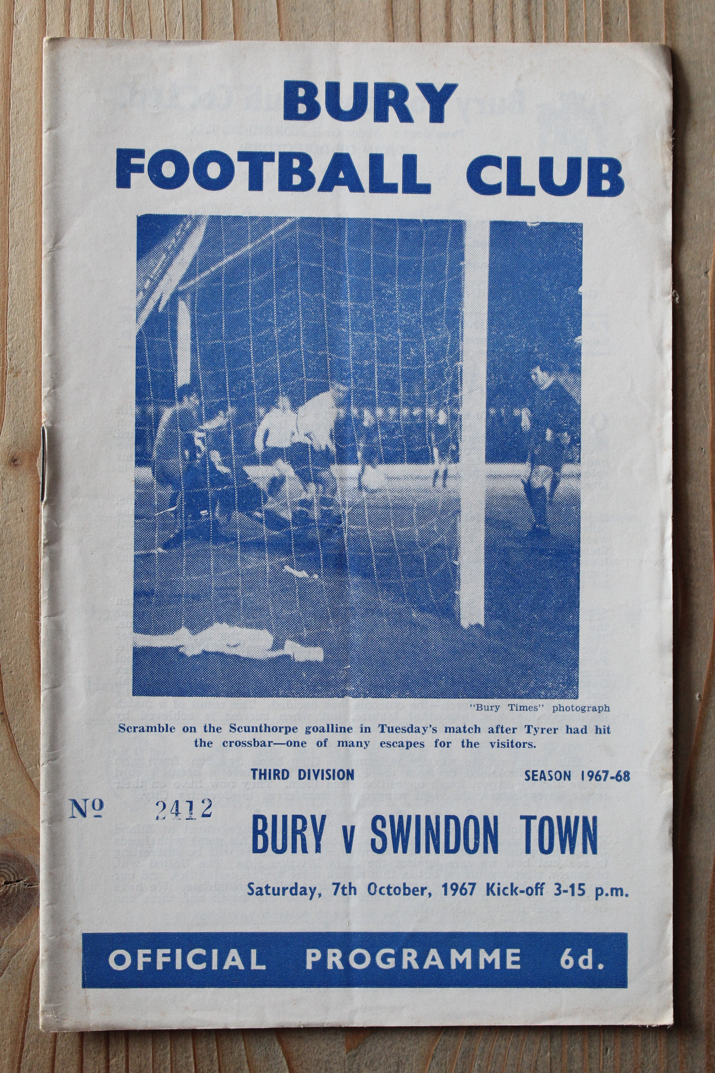 Bury FC v Swindon Town FC