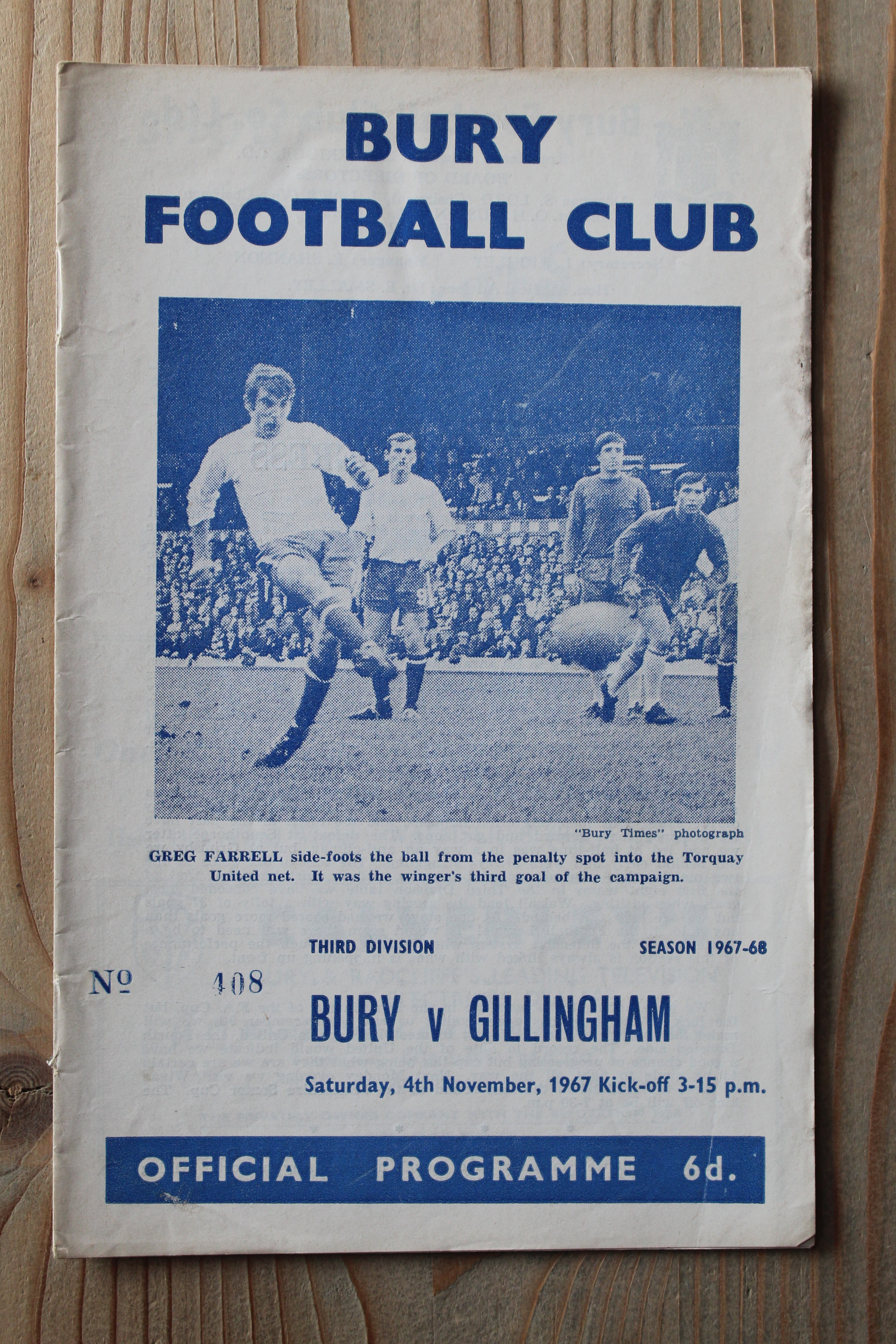 Bury FC v Gillingham FC