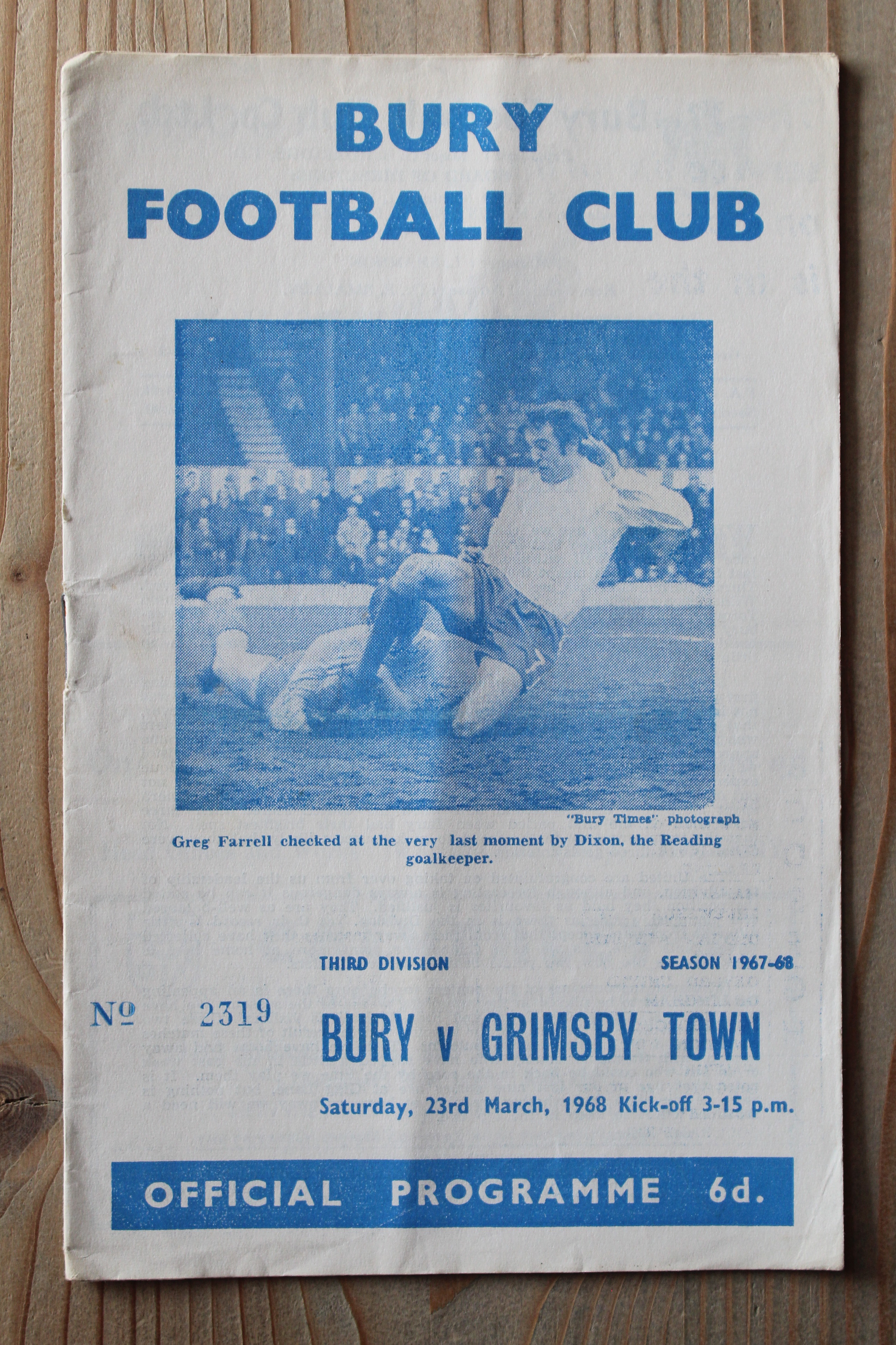 Bury FC v Grimsby Town FC
