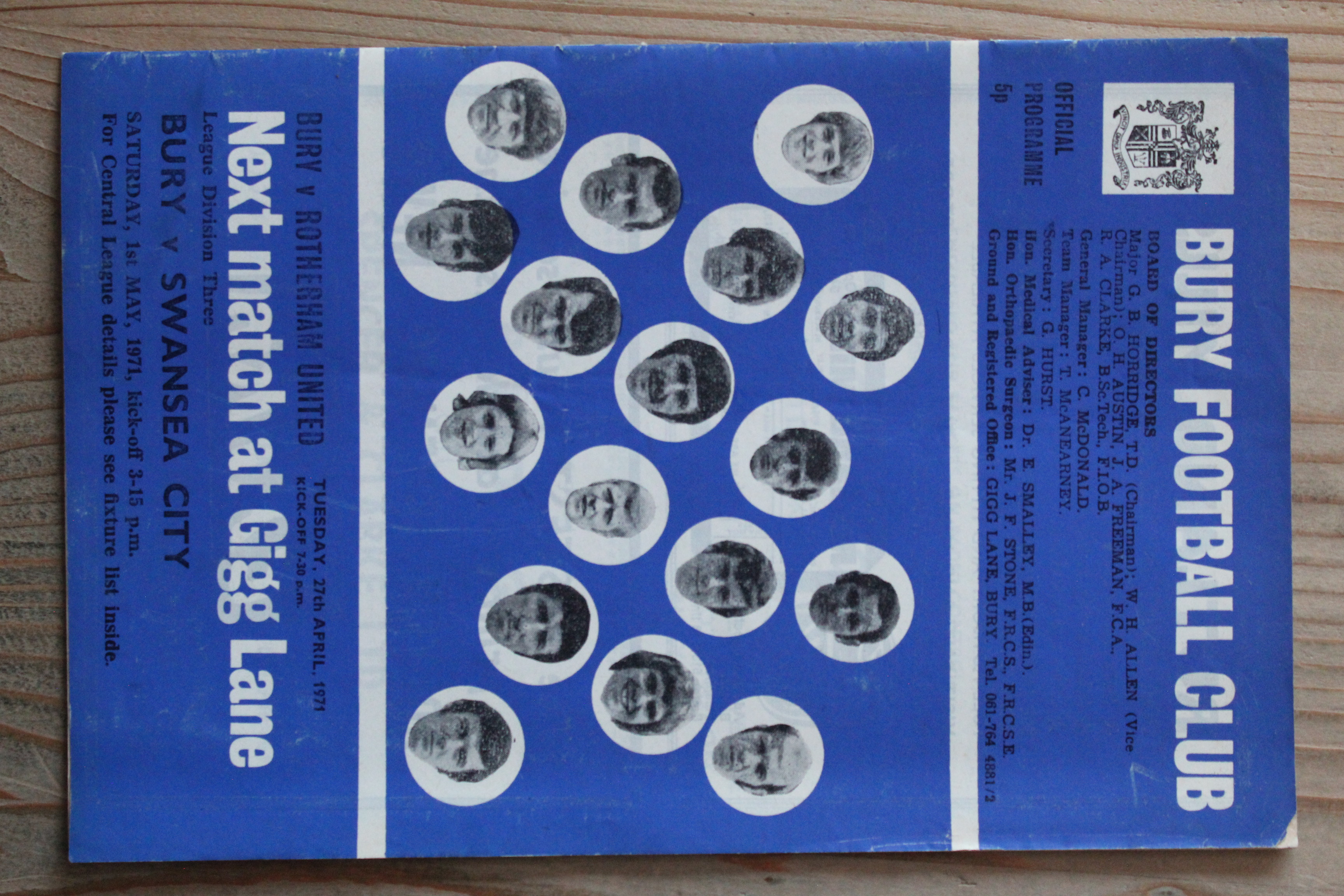 Bury FC v Rotherham United FC