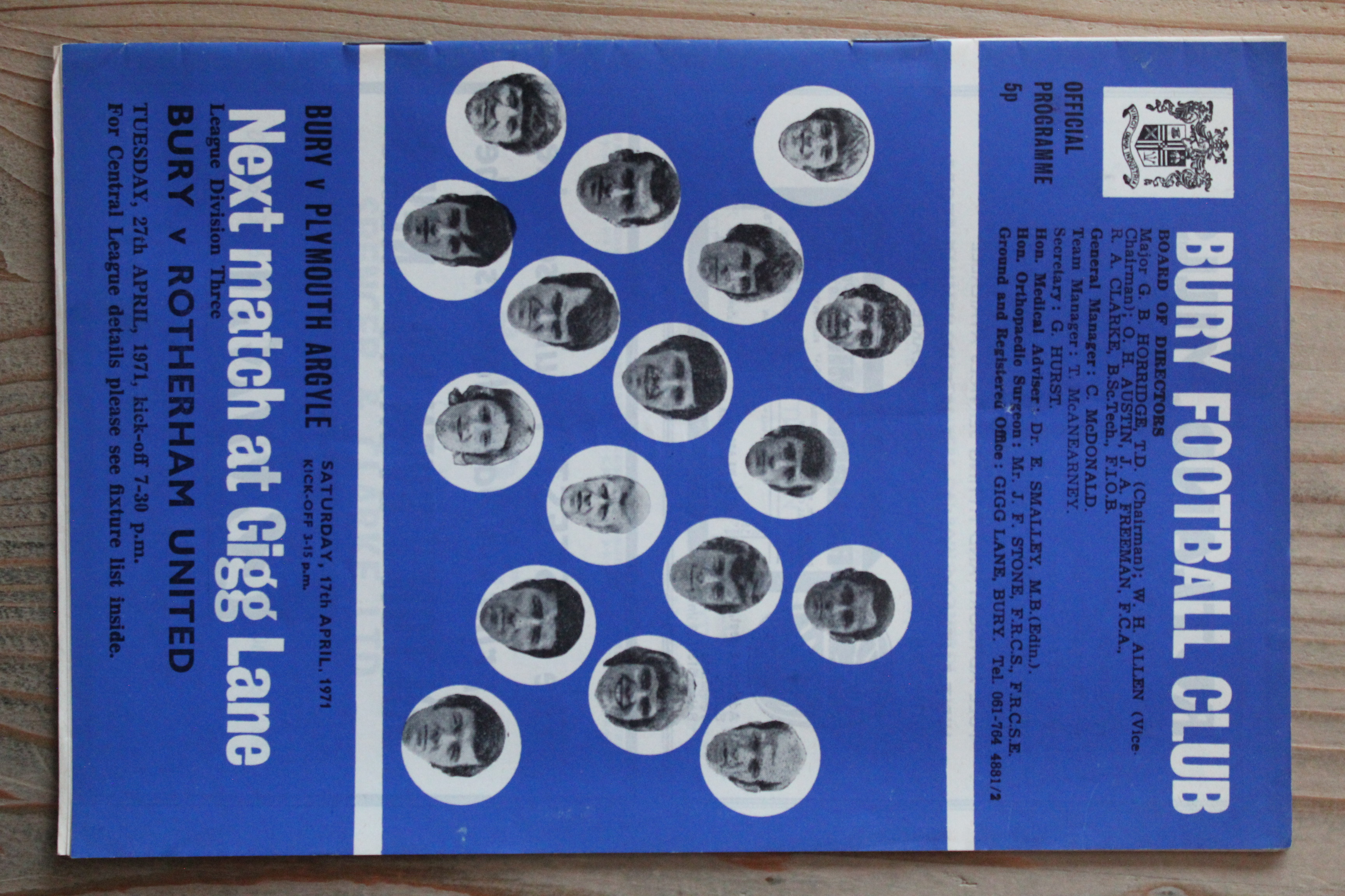 Bury FC v Plymouth Argyle FC