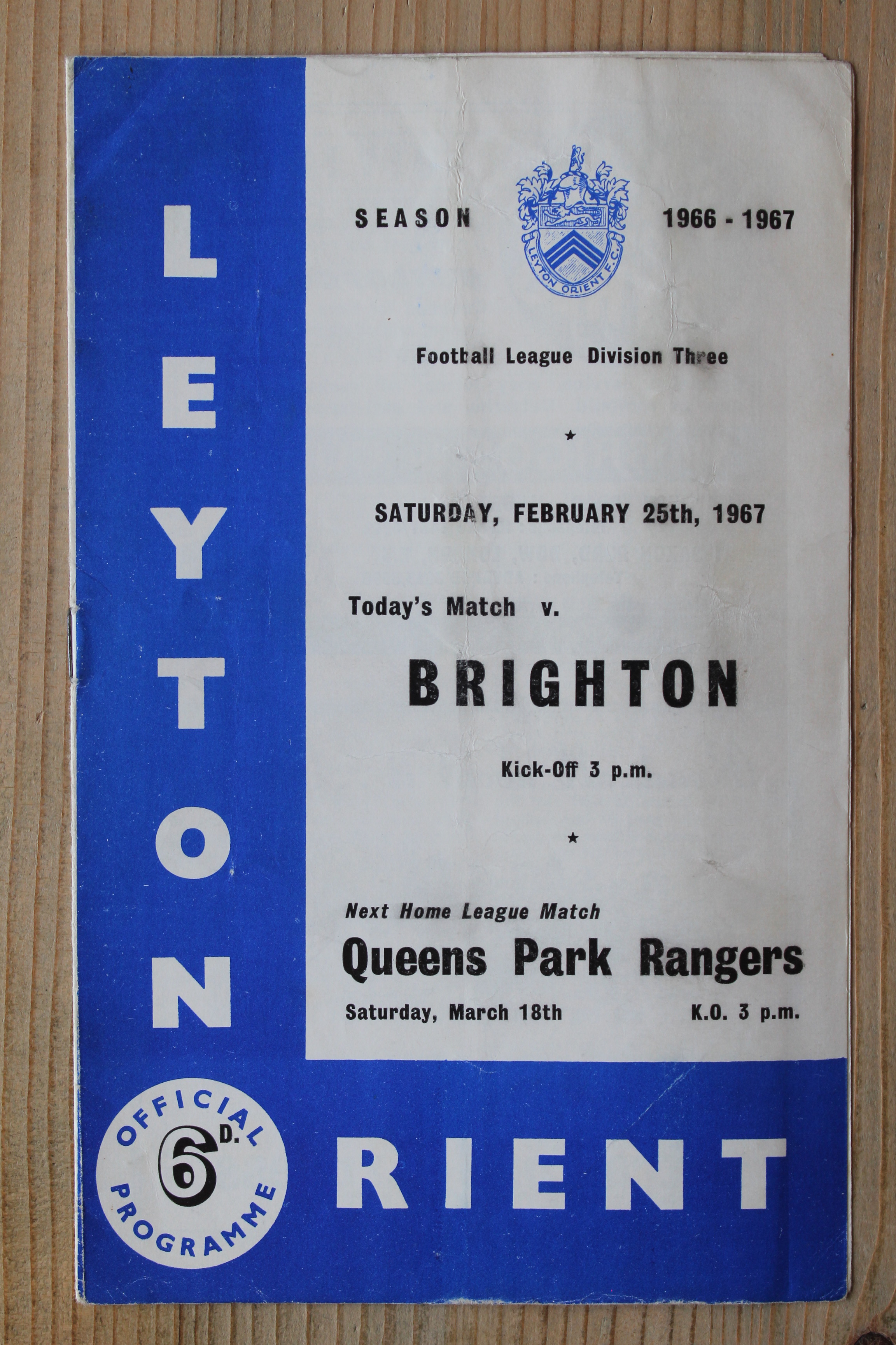 Leyton Orient FC v Brighton & Hove Albion FC