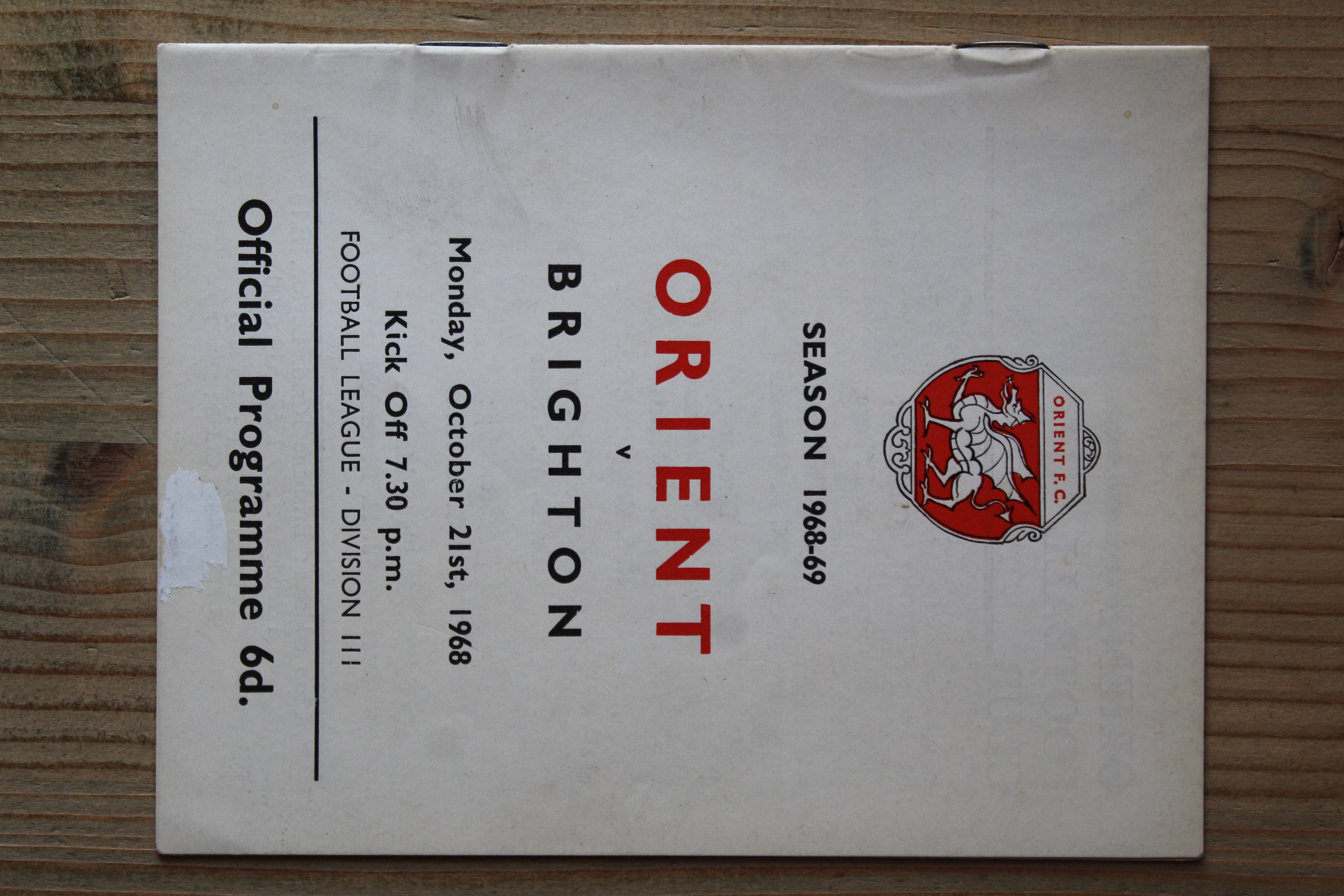 Orient v Brighton & Hove Albion FC