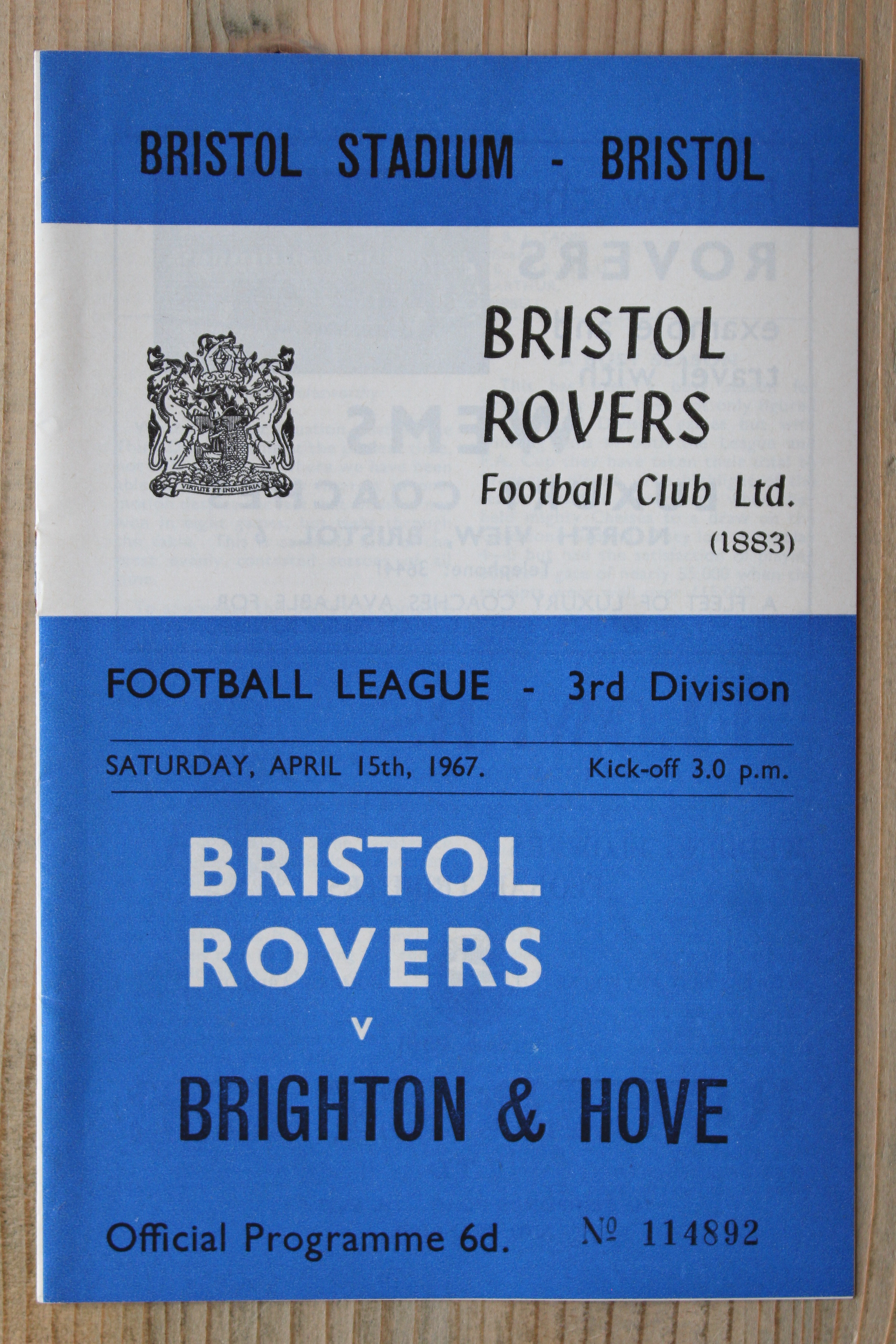 Bristol Rovers FC v Brighton & Hove Albion FC