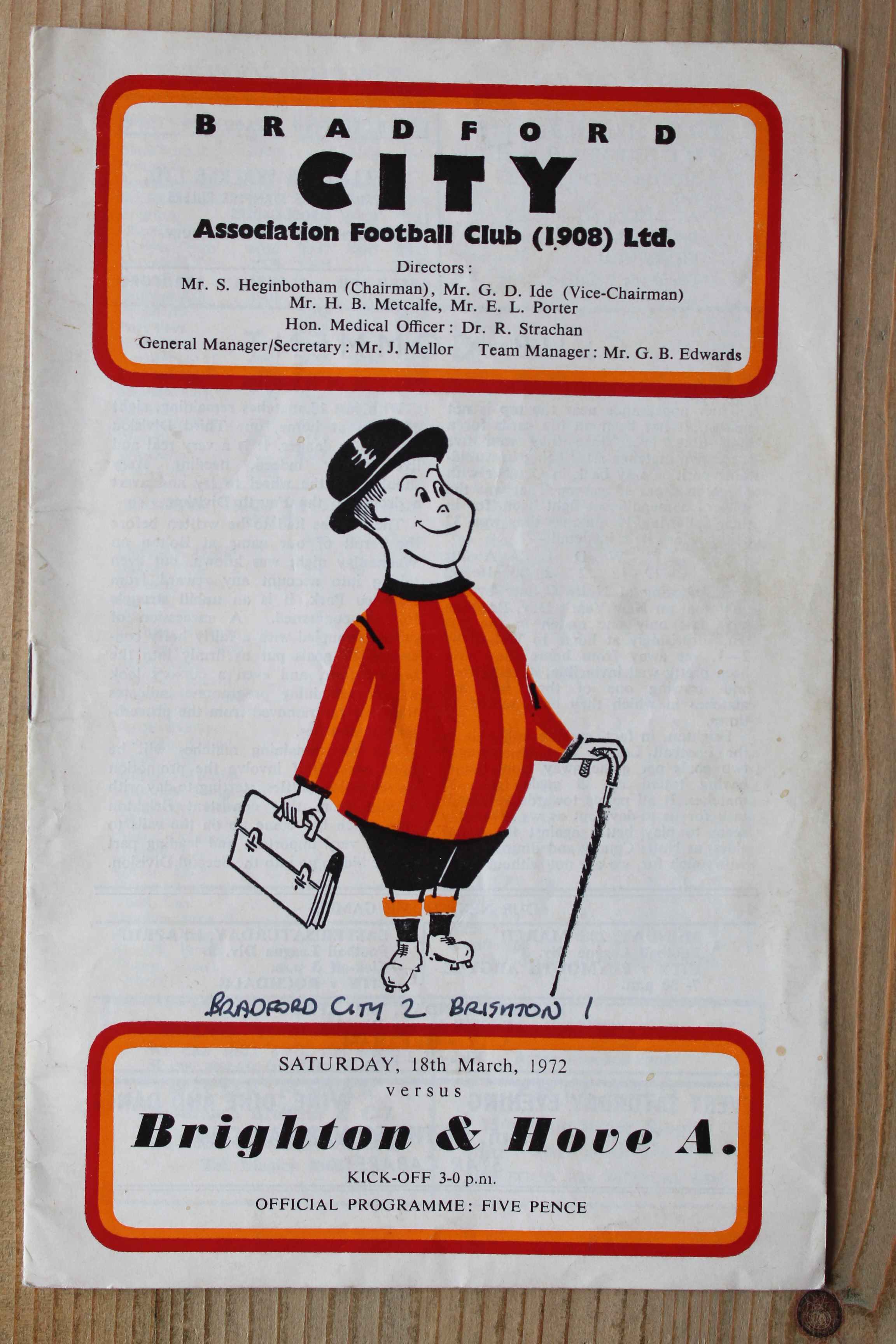 Bradford City FC v Brighton & Hove Albion FC