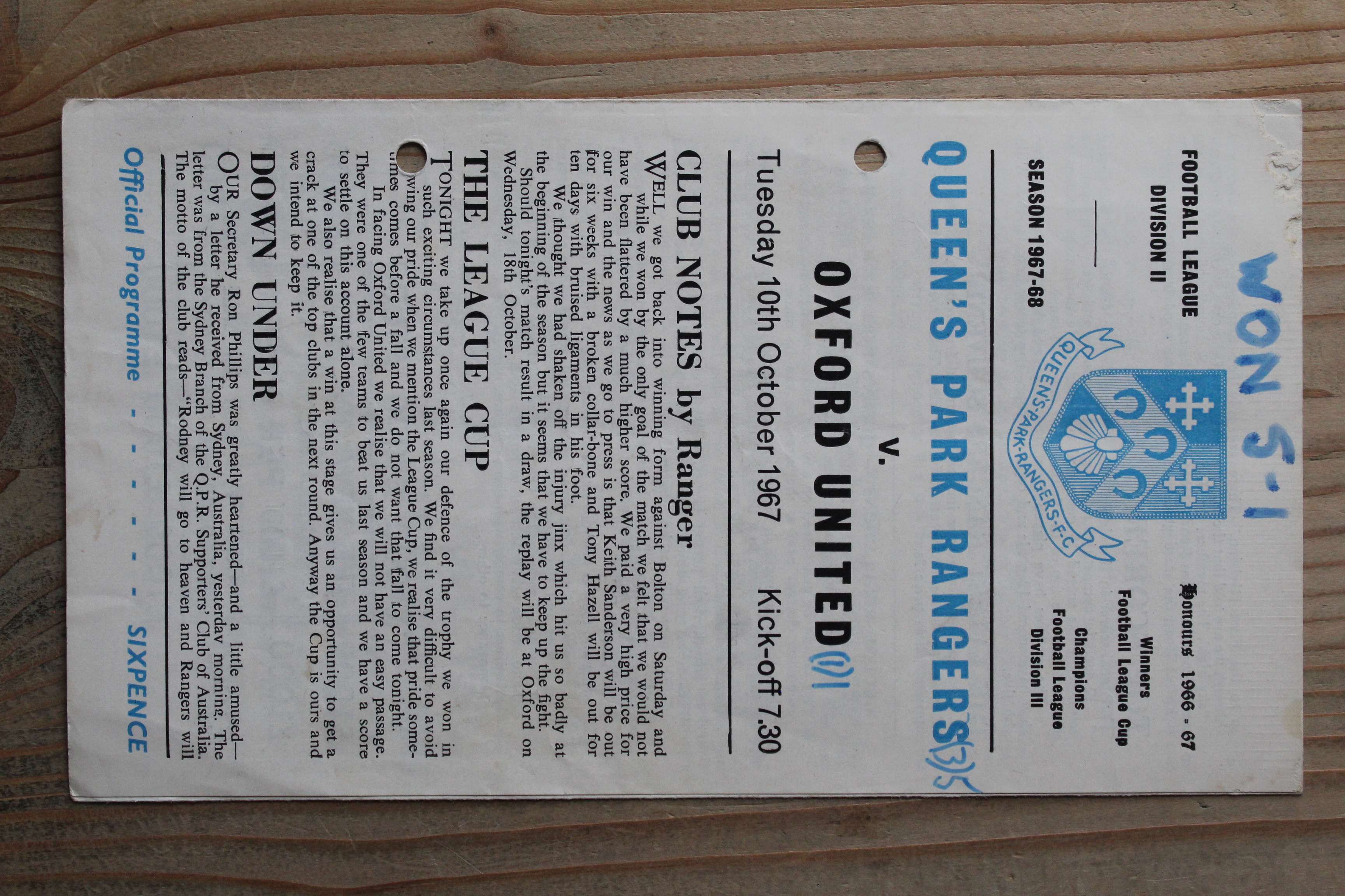 Queens Park Rangers FC v Oxford United FC